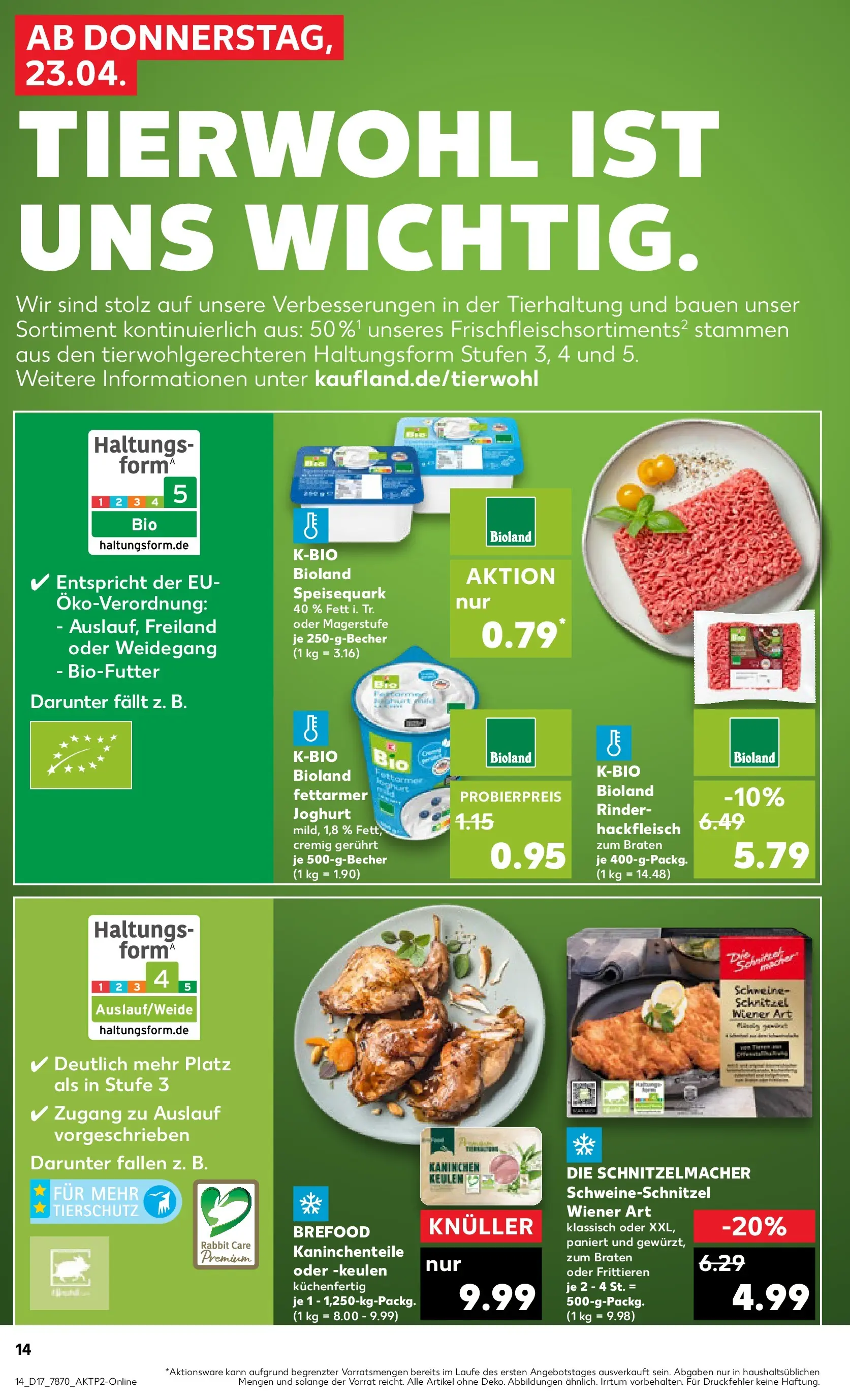 Prospekt Kaufland ab 20.04.2026 » Angebote Online zum Blättern | Seite: 26 | Produkte: Joghurt, Kaninchen, Speisequark, Hackfleisch