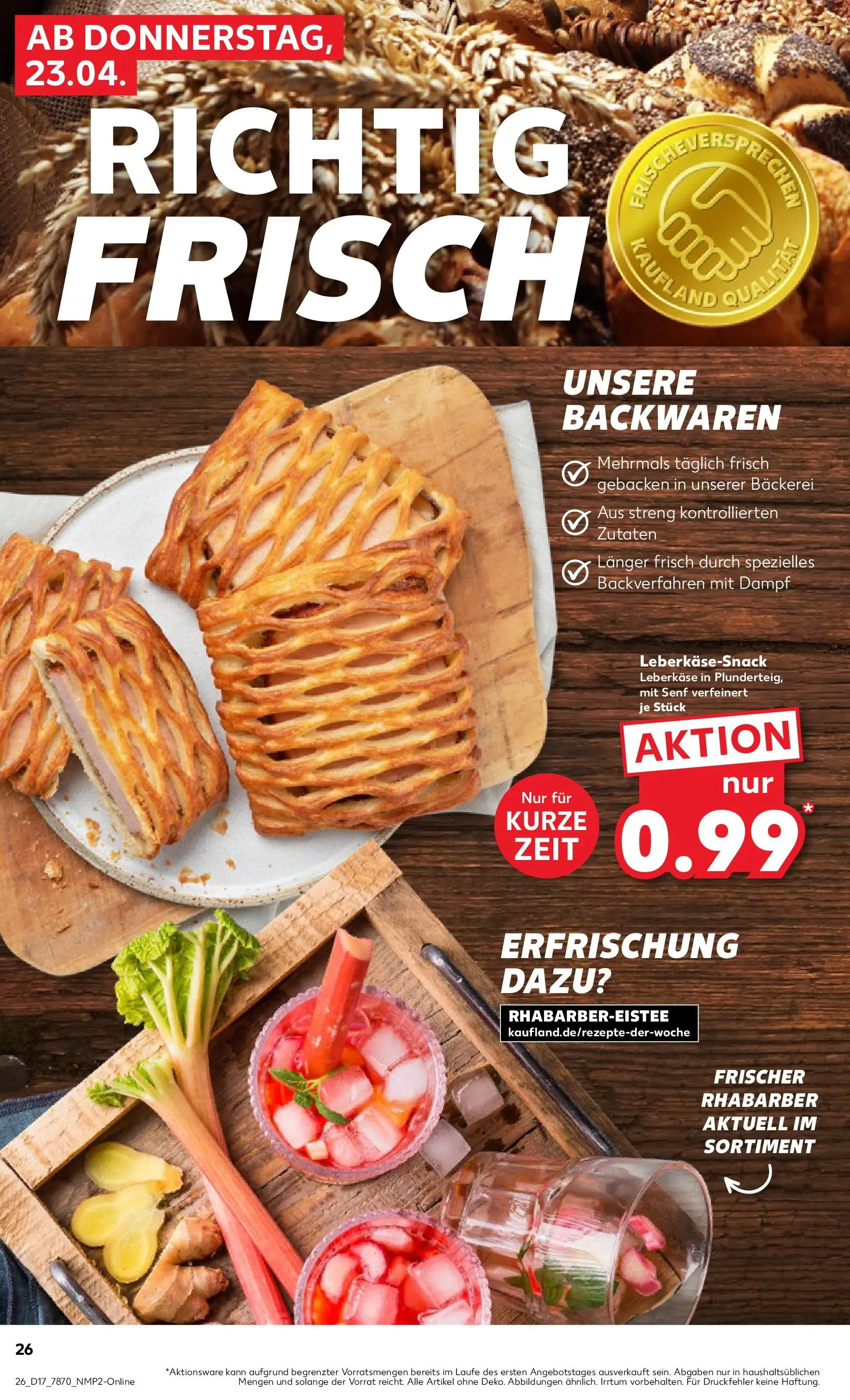Prospekt Kaufland ab 20.04.2026 » Angebote Online zum Blättern | Seite: 38 | Produkte: Bäckerei, Rhabarber, Leberkase