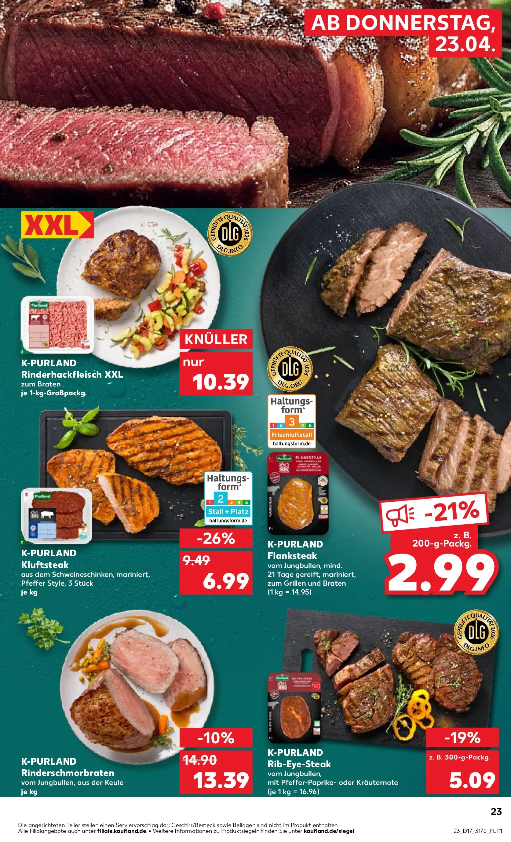 Prospekt Kaufland ab 22.04.2026 » Angebote Online zum Blättern | Seite: 23 | Produkte: Pfeffer, Steak