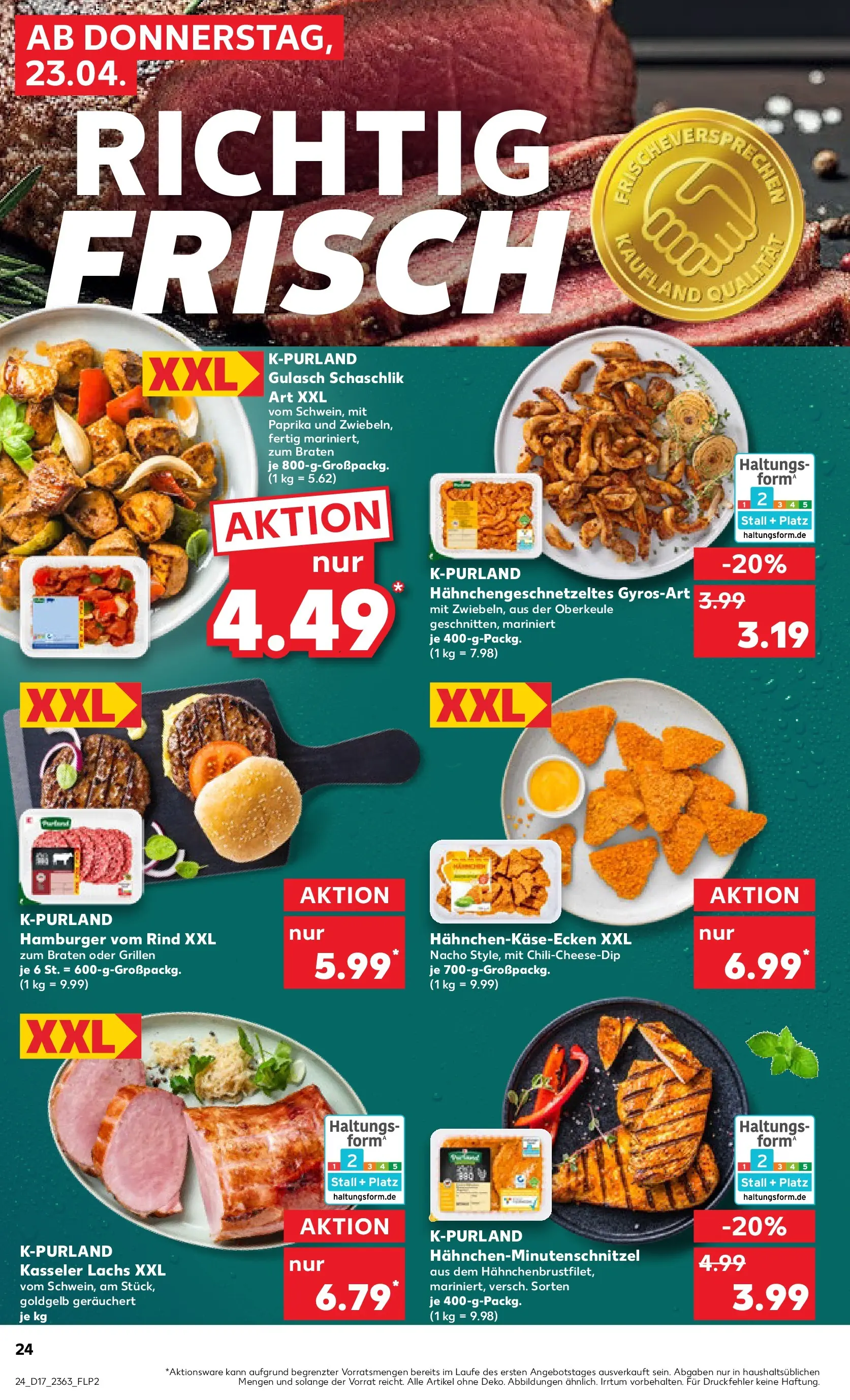 Prospekt Kaufland ab 22.04.2026 » Angebote Online zum Blättern | Seite: 24 | Produkte: Lachs, Paprika, Gulasch