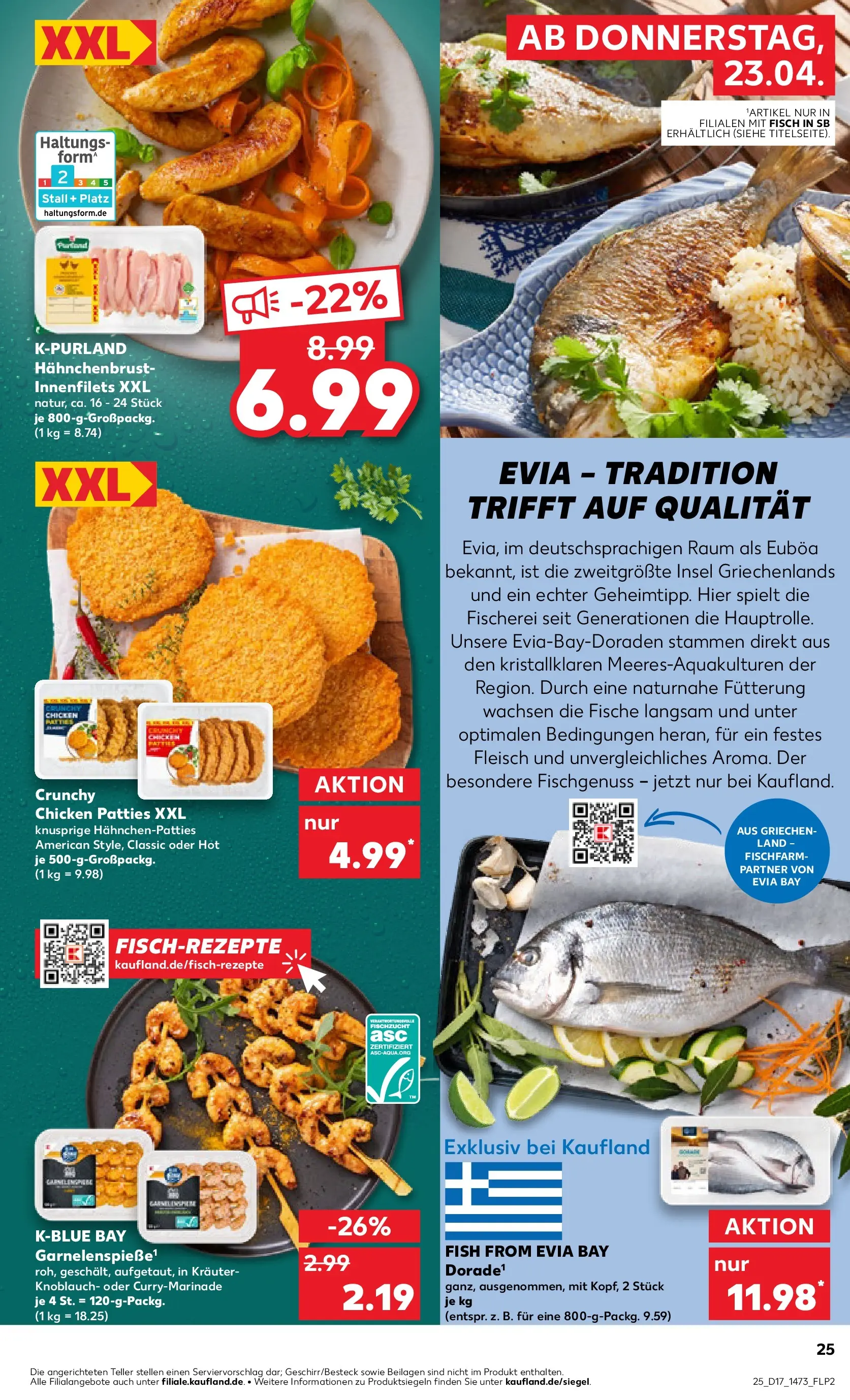 Prospekt Kaufland ab 22.04.2026 » Angebote Online zum Blättern | Seite: 25 | Produkte: Dorade, Fisch, Knoblauch, Fleisch