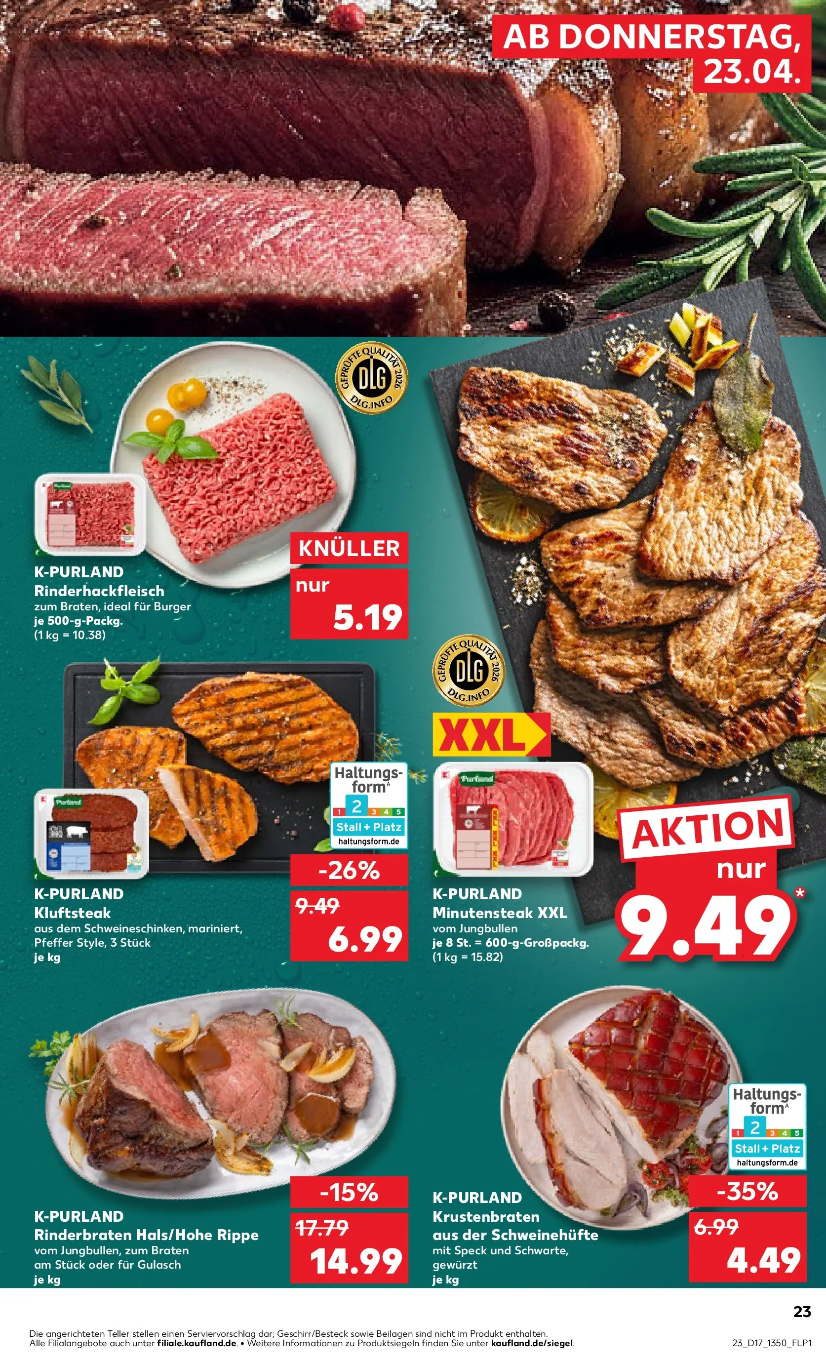 Prospekt Kaufland ab 20.04.2026 » Angebote Online zum Blättern | Seite: 35 | Produkte: Burger, Gulasch, Pfeffer, Steak