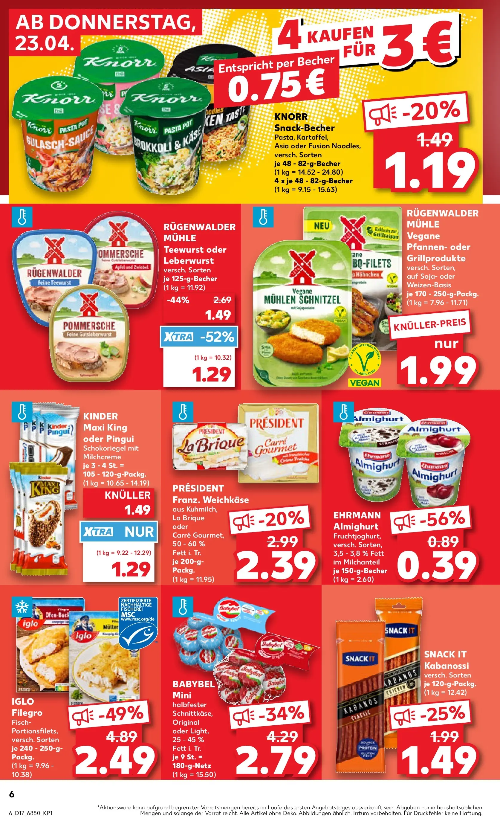 Prospekt Kaufland ab 20.04.2026 » Angebote Online zum Blättern | Seite: 18 | Produkte: Mühle, Iglo, Fisch, Pasta
