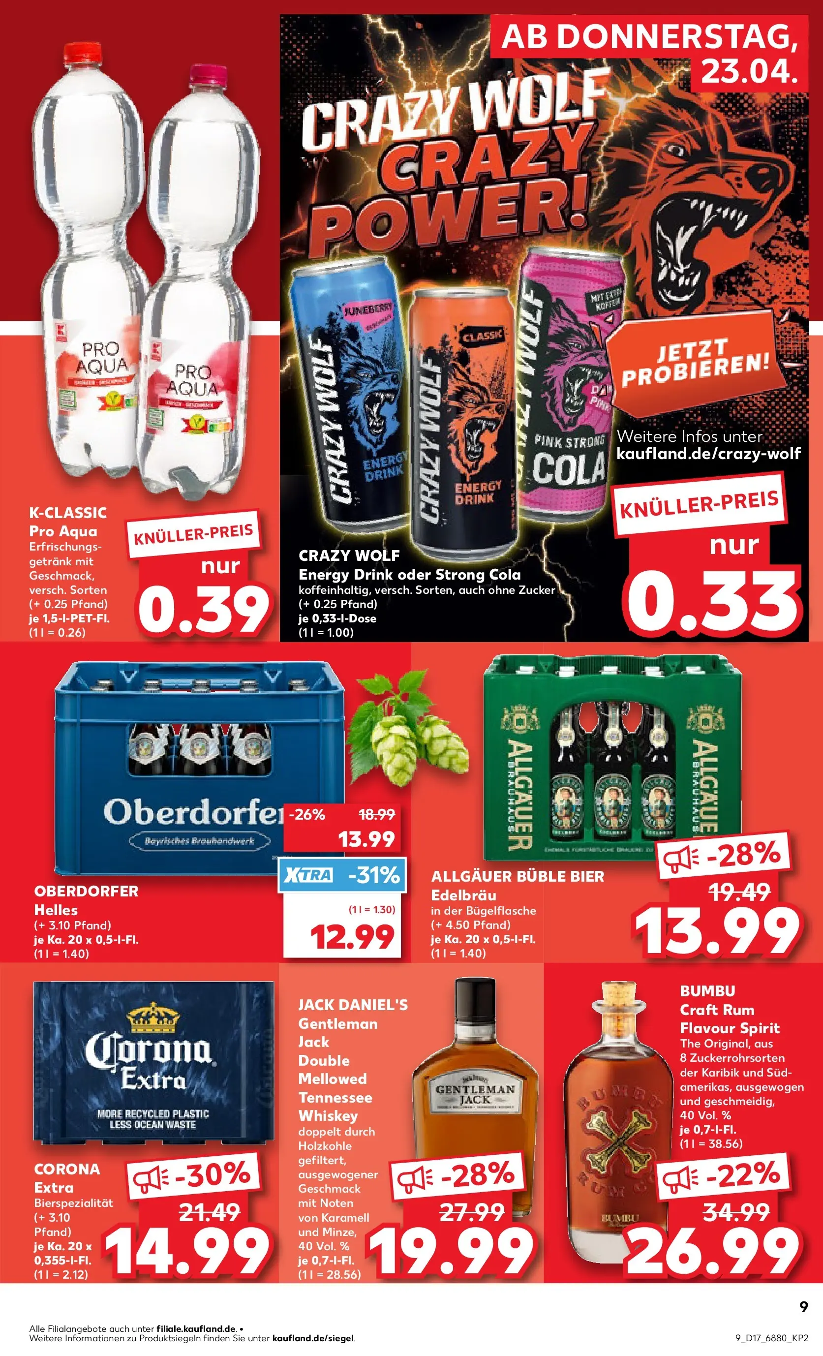 Prospekt Kaufland ab 20.04.2026 » Angebote Online zum Blättern | Seite: 21 | Produkte: Energy, Bier, Rum, Whiskey