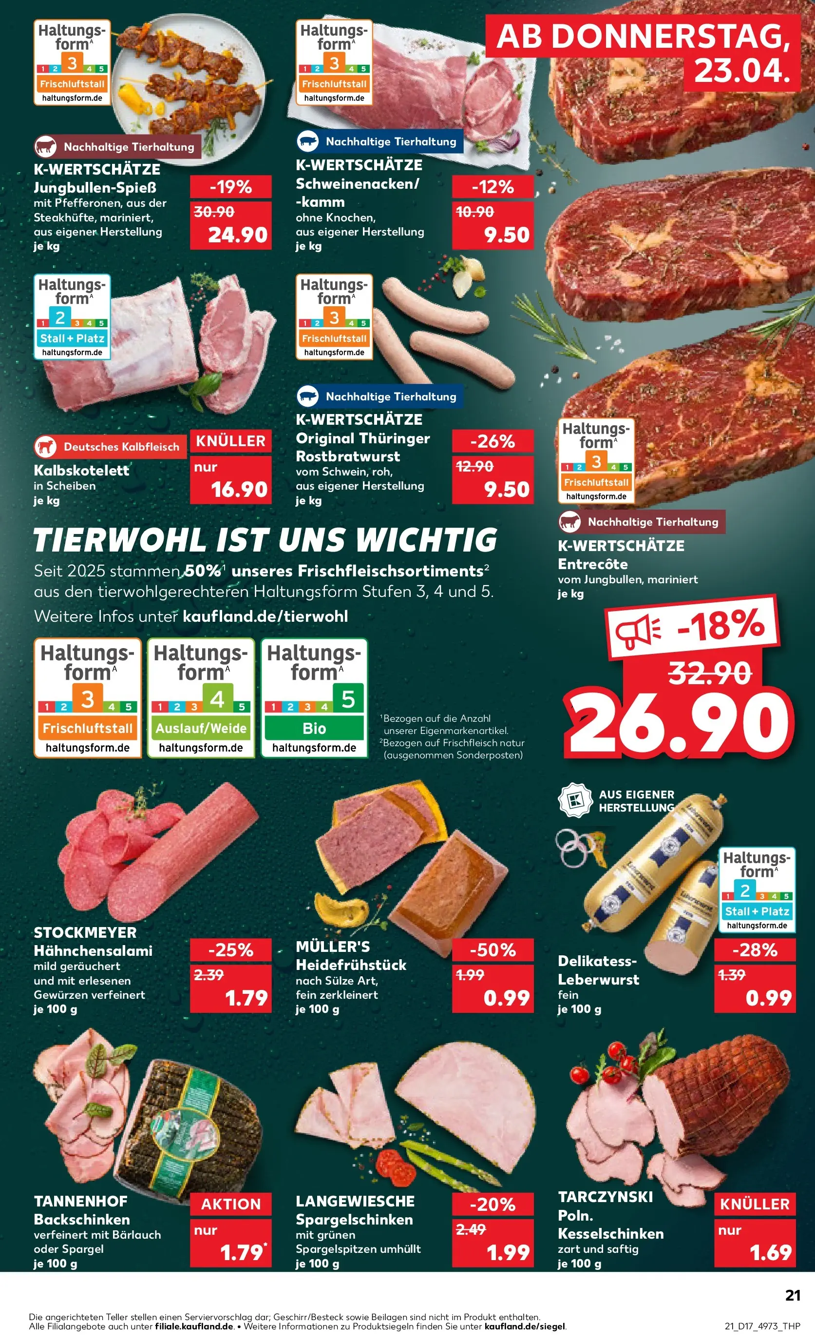 Prospekt Kaufland ab 20.04.2026 » Angebote Online zum Blättern | Seite: 33 | Produkte: Entrecote, Spargel, Salami, Steak