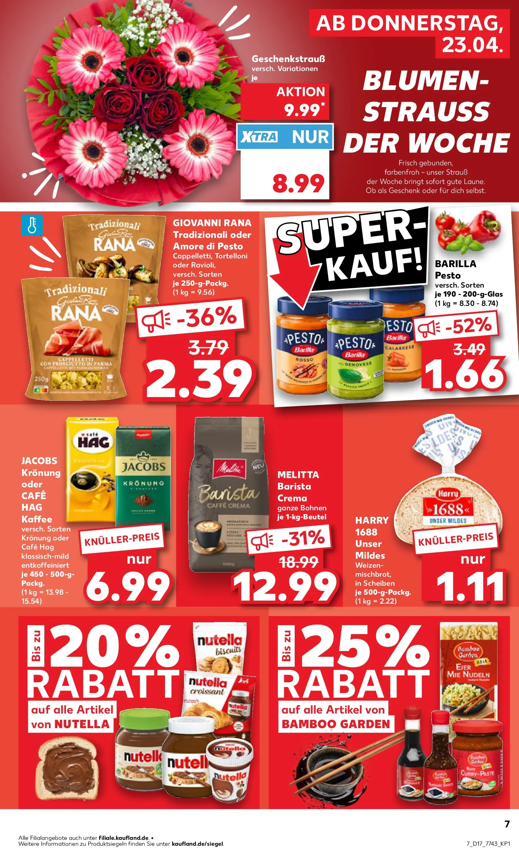 Prospekt Kaufland ab 22.04.2026 » Angebote Online zum Blättern | Seite: 7 | Produkte: Eier, Kaffee, Blumen, Croissant