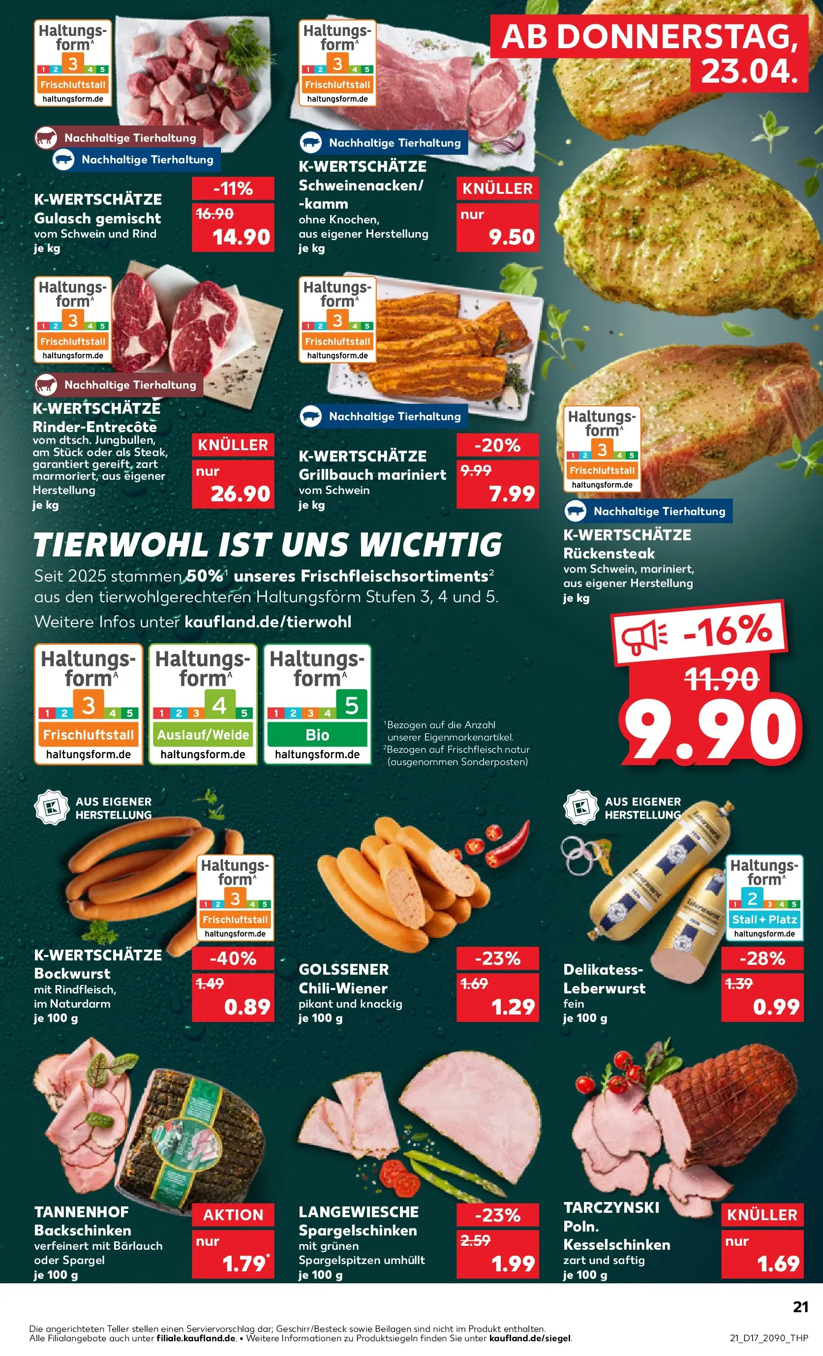 Prospekt Kaufland ab 20.04.2026 » Angebote Online zum Blättern | Seite: 33 | Produkte: Bockwurst, Spargel, Gulasch