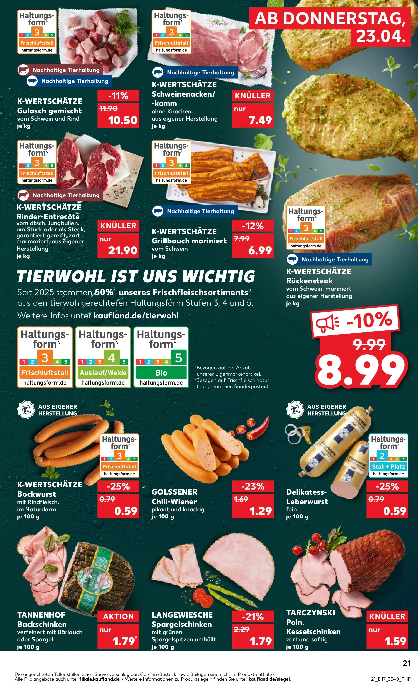 Prospekt Kaufland ab 20.04.2026 » Angebote Online zum Blättern | Seite: 33 | Produkte: Bockwurst, Spargel, Gulasch