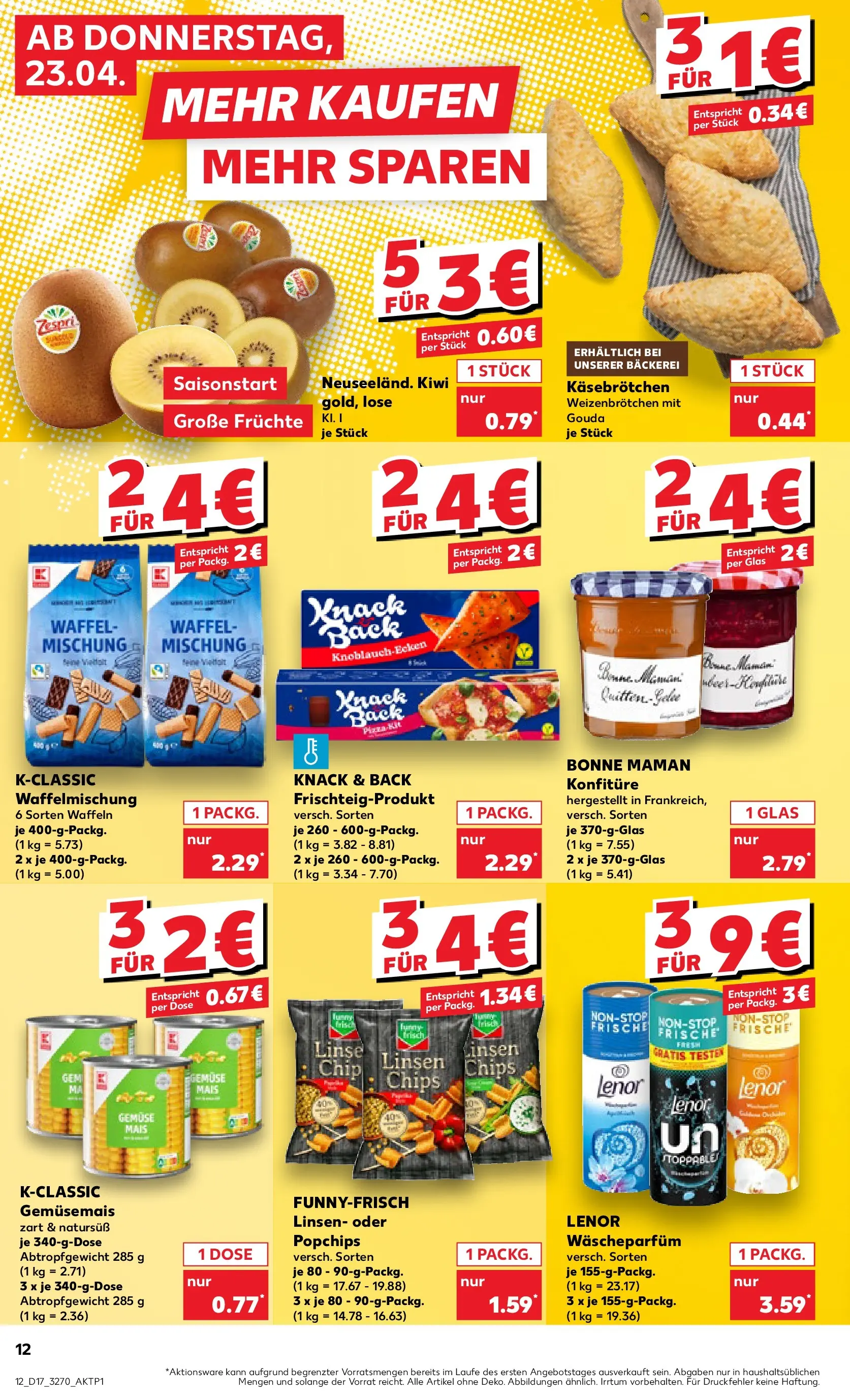 Prospekt Kaufland ab 20.04.2026 » Angebote Online zum Blättern | Seite: 24 | Produkte: Bäckerei, Gouda, Gemüse, Bonne maman