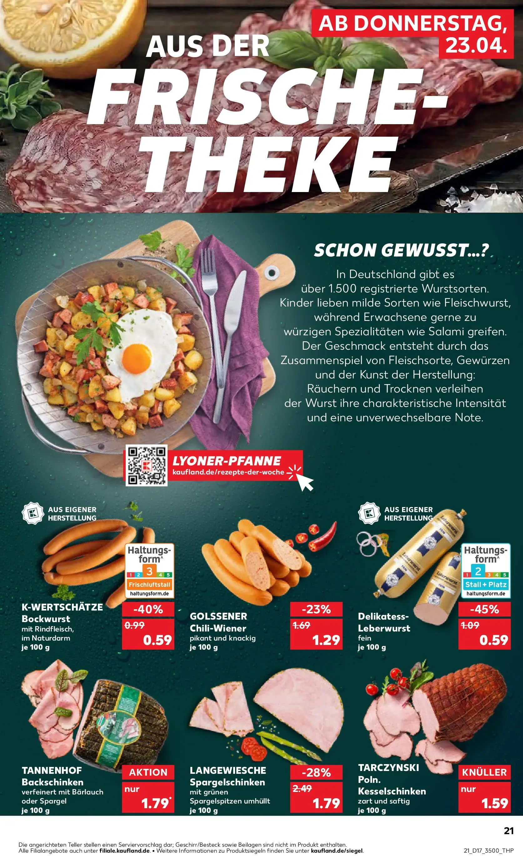 Prospekt Kaufland ab 20.04.2026 » Angebote Online zum Blättern | Seite: 33 | Produkte: Theke, Spargel, Wurst, Salami