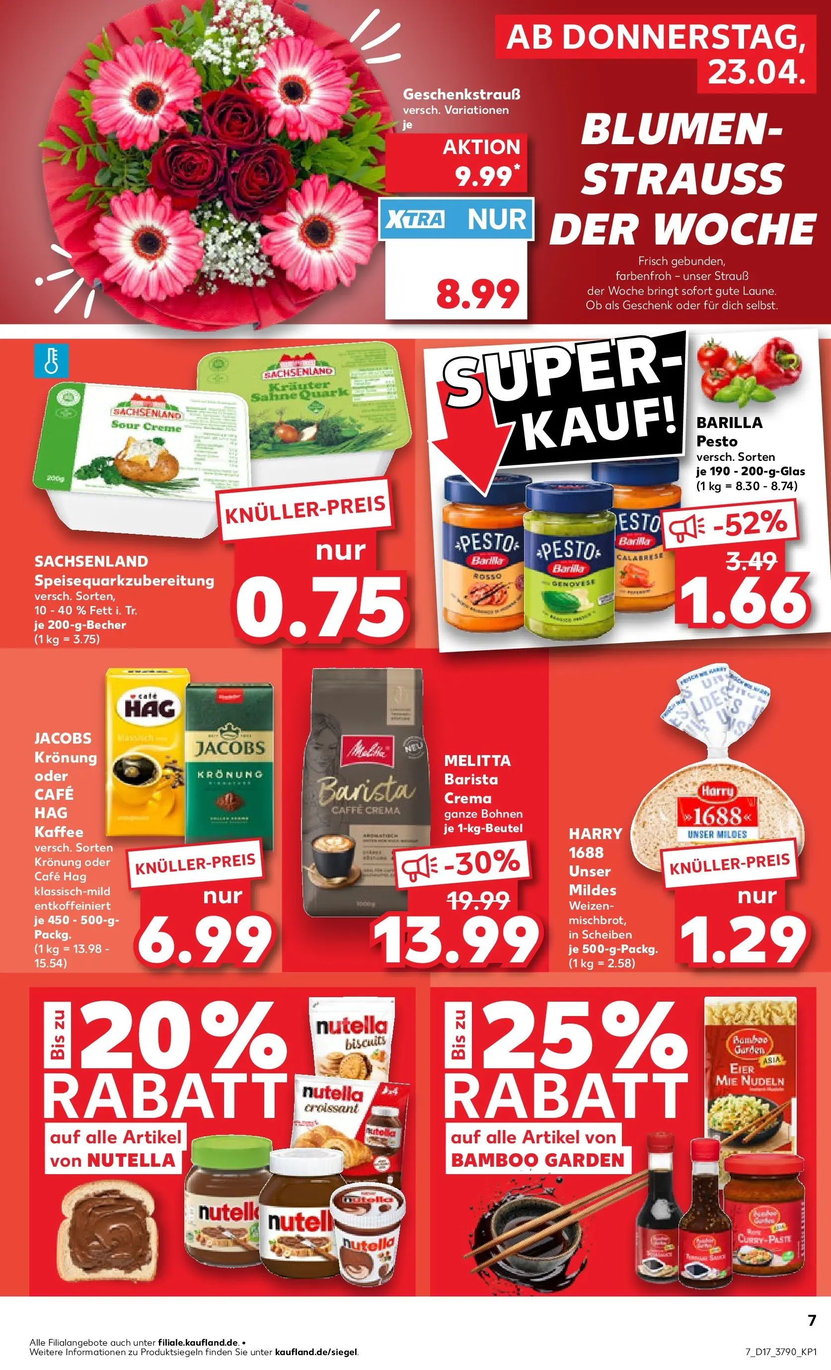 Prospekt Kaufland ab 20.04.2026 » Angebote Online zum Blättern | Seite: 19 | Produkte: Melitta, Quark, Barilla, Kaffee