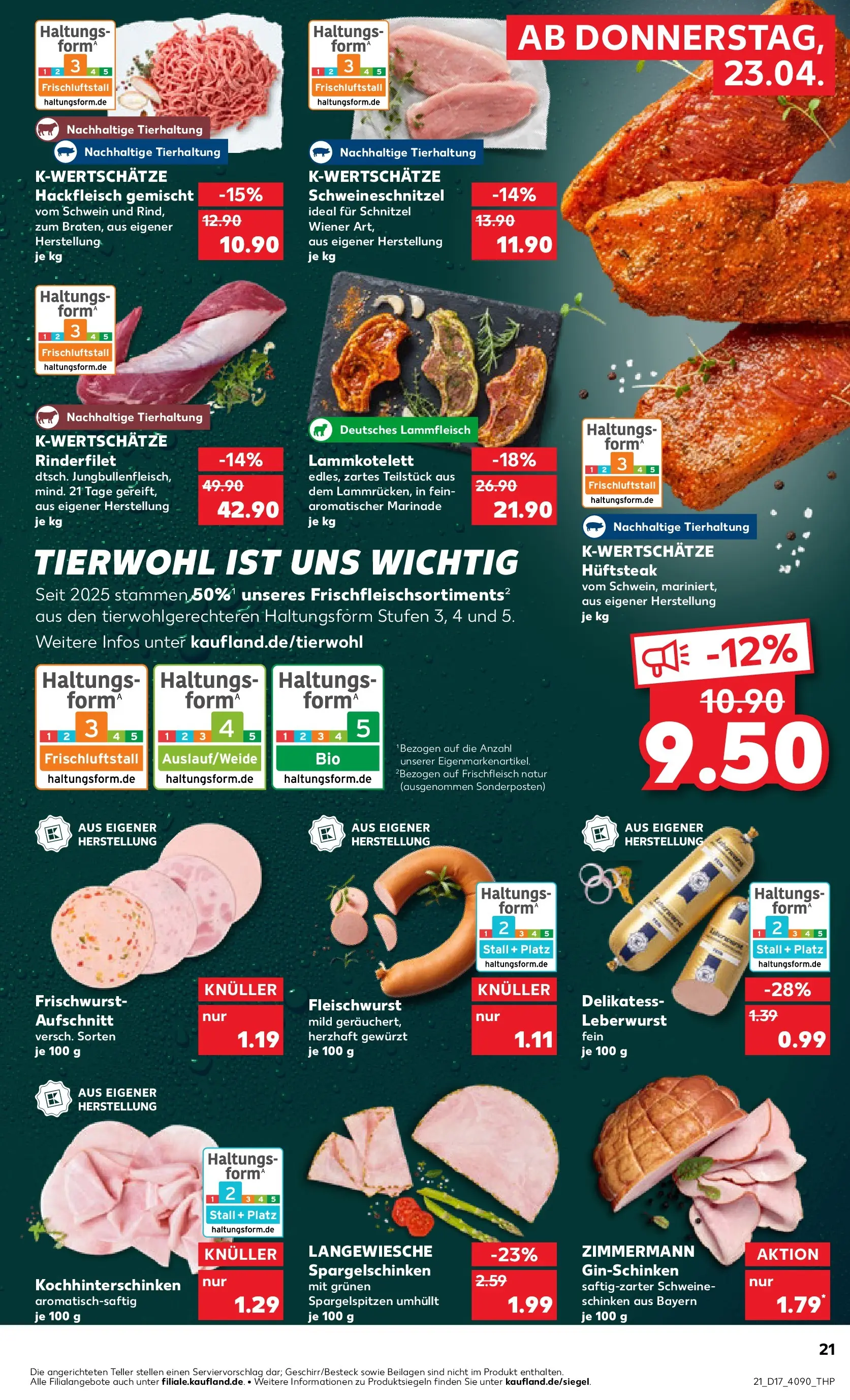 Prospekt Kaufland ab 20.04.2026 » Angebote Online zum Blättern | Seite: 33 | Produkte: Schnitzel, Schinken, Steak, Hackfleisch