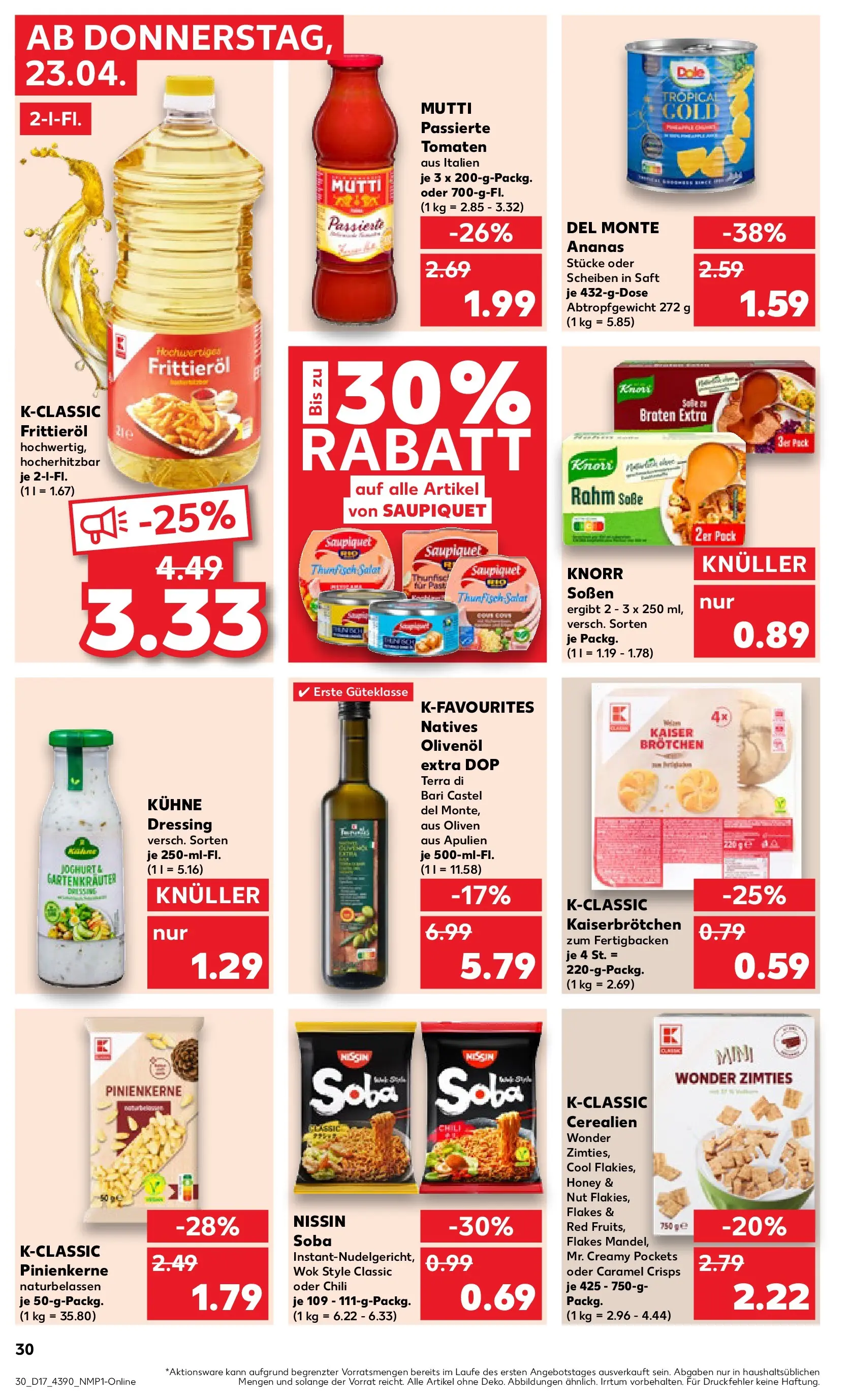 Prospekt Kaufland ab 20.04.2026 » Angebote Online zum Blättern | Seite: 42 | Produkte: Dressing, Ananas, Knorr, Saft