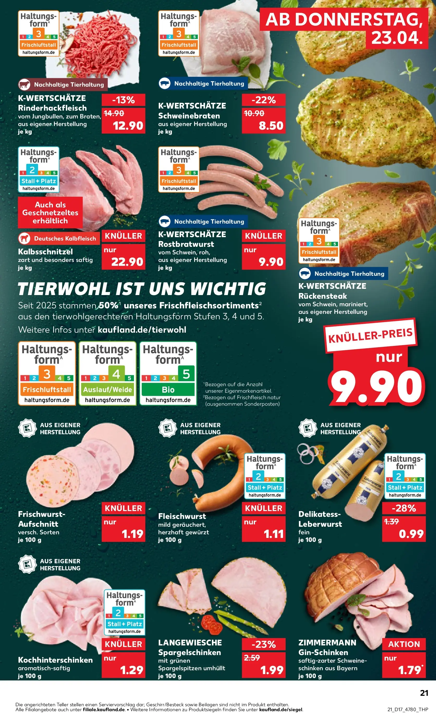 Prospekt Kaufland ab 23.04.2026 » Angebote Online zum Blättern | Seite: 21 | Produkte: Schinken