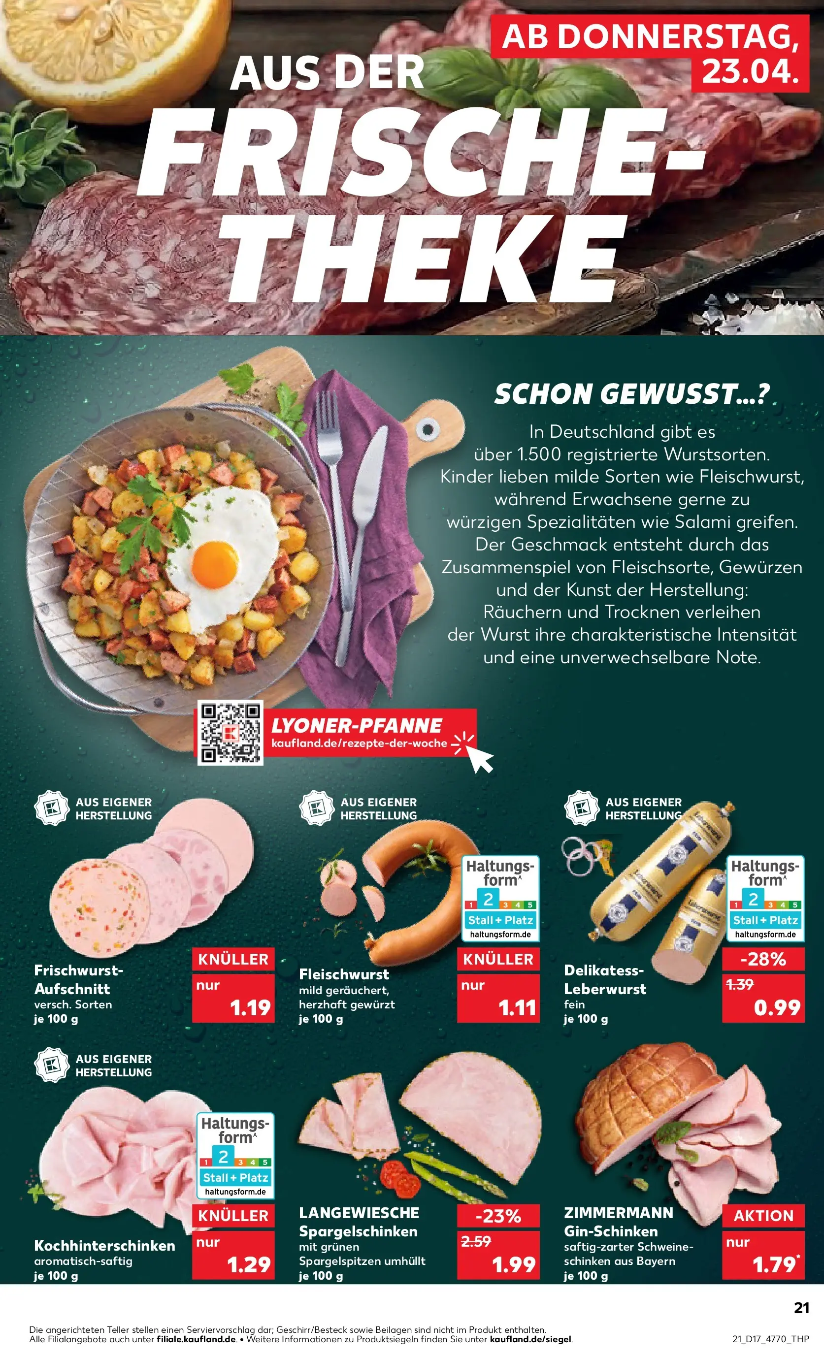 Prospekt Kaufland ab 20.04.2026 » Angebote Online zum Blättern | Seite: 33 | Produkte: Wurst, Salami, Schinken, Gin