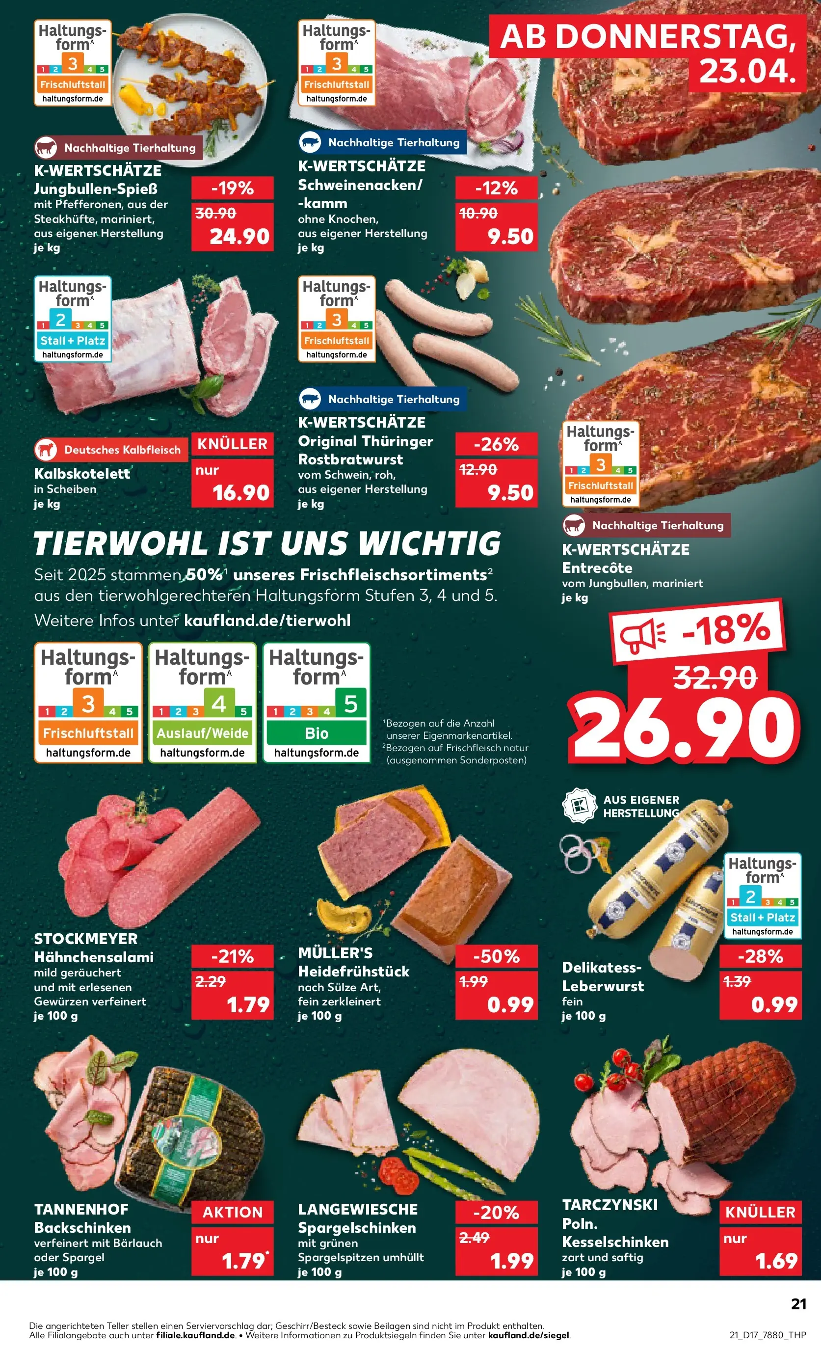 Prospekt Kaufland ab 20.04.2026 » Angebote Online zum Blättern | Seite: 33 | Produkte: Entrecote, Spargel, Salami, Steak