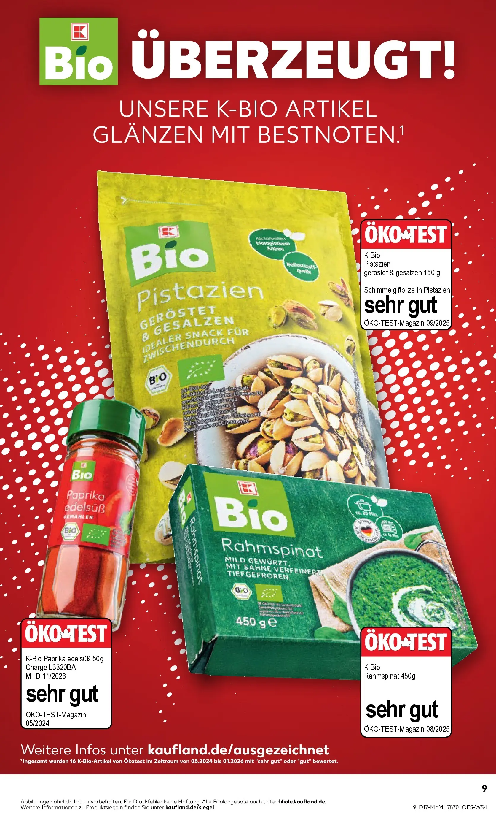 Prospekt Kaufland ab 20.04.2026 » Angebote Online zum Blättern | Seite: 9 | Produkte: Pistazien, Paprika, Sahne