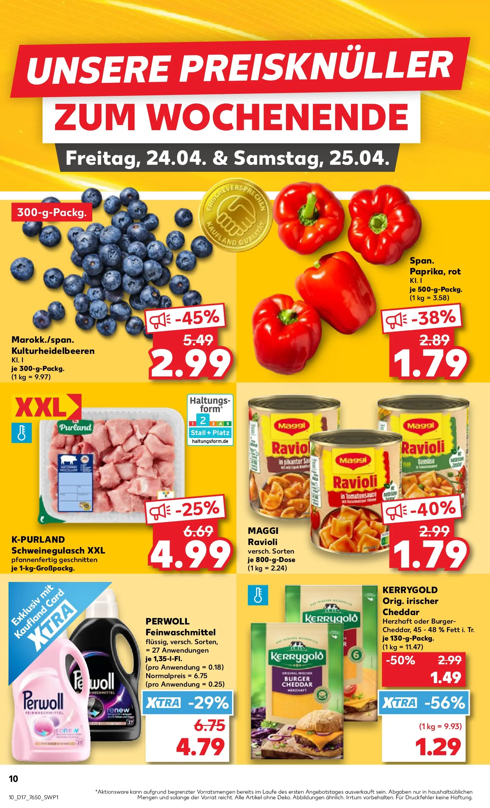 Prospekt Kaufland ab 20.04.2026 » Angebote Online zum Blättern | Seite: 22 | Produkte: Schweinegulasch, Maggi, Burger, Pasta