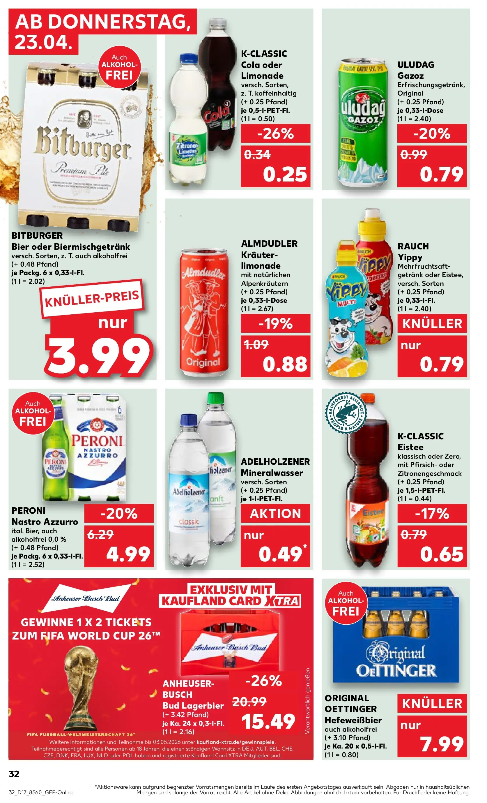 Prospekt Kaufland ab 20.04.2026 » Angebote Online zum Blättern | Seite: 44 | Produkte: Bitburger, Adelholzener, Mineralwasser, Zitronen