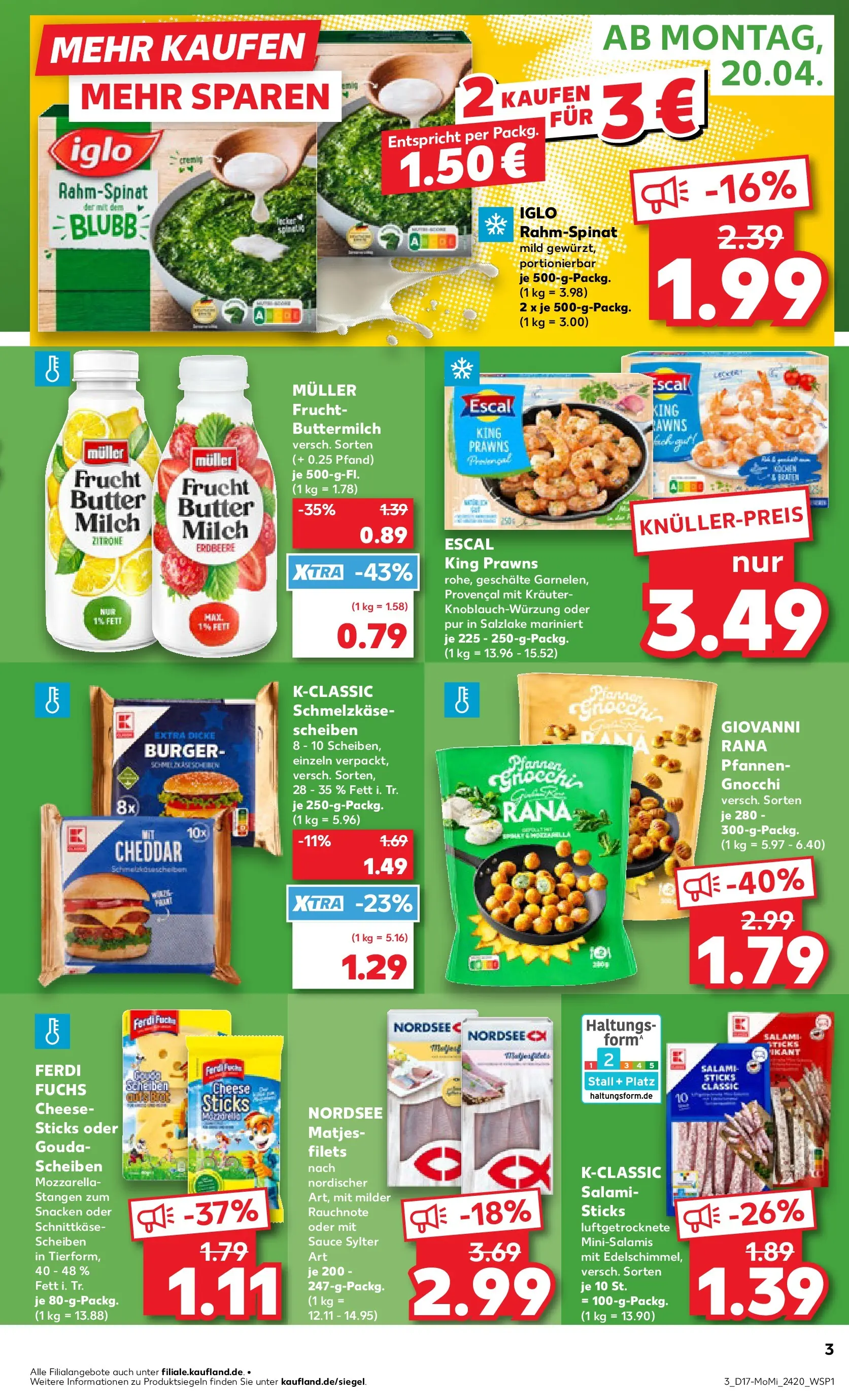 Prospekt Kaufland ab 20.04.2026 » Angebote Online zum Blättern | Seite: 3 | Produkte: Milch, Butter, Burger, Zitrone