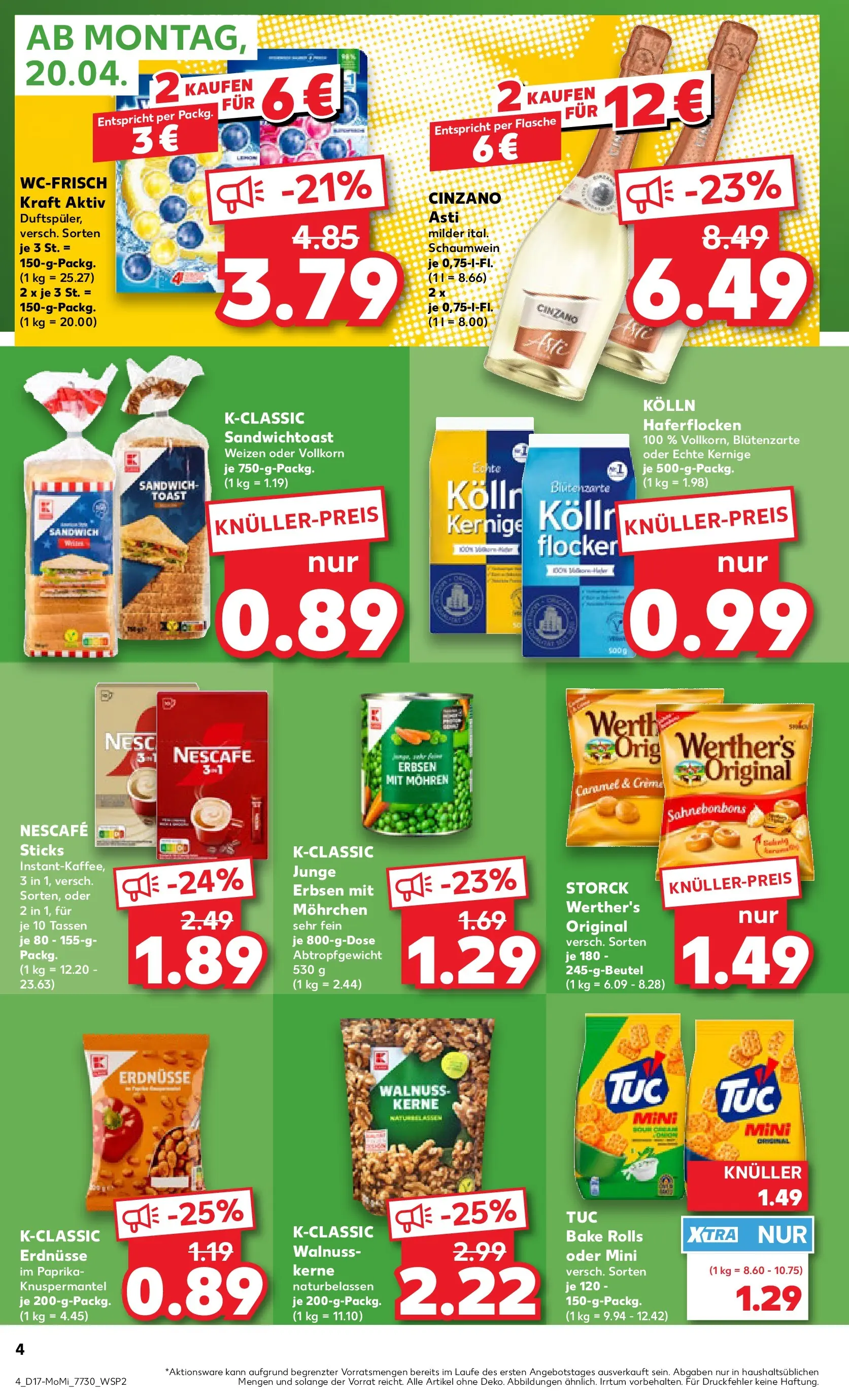 Prospekt Kaufland ab 20.04.2026 » Angebote Online zum Blättern | Seite: 4 | Produkte: Nescafe, Kolln, Toast, Paprika
