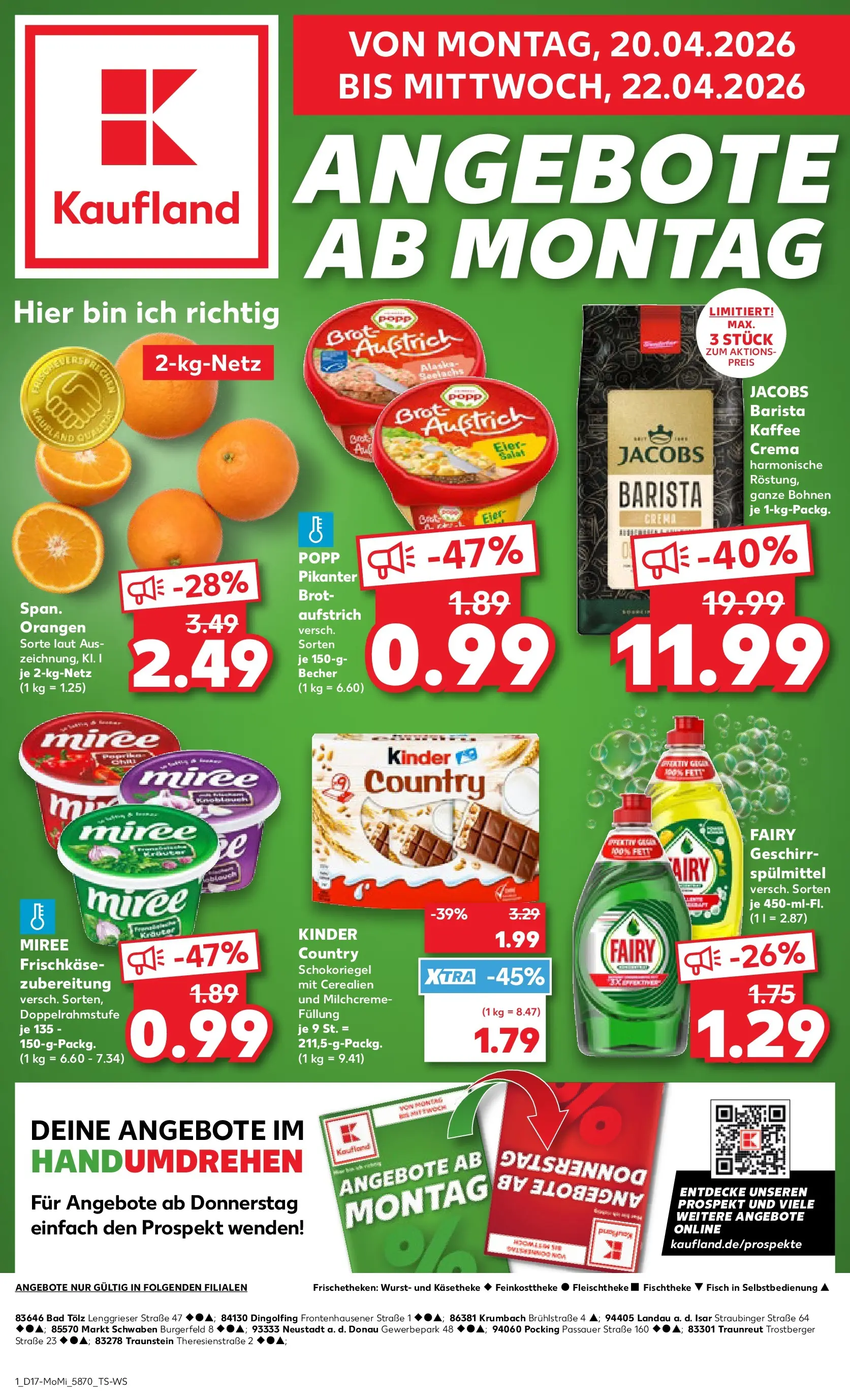Prospekt Kaufland ab 20.04.2026 » Angebote Online zum Blättern | Seite: 1 | Produkte: Eier, Bad, Fisch, Wurst