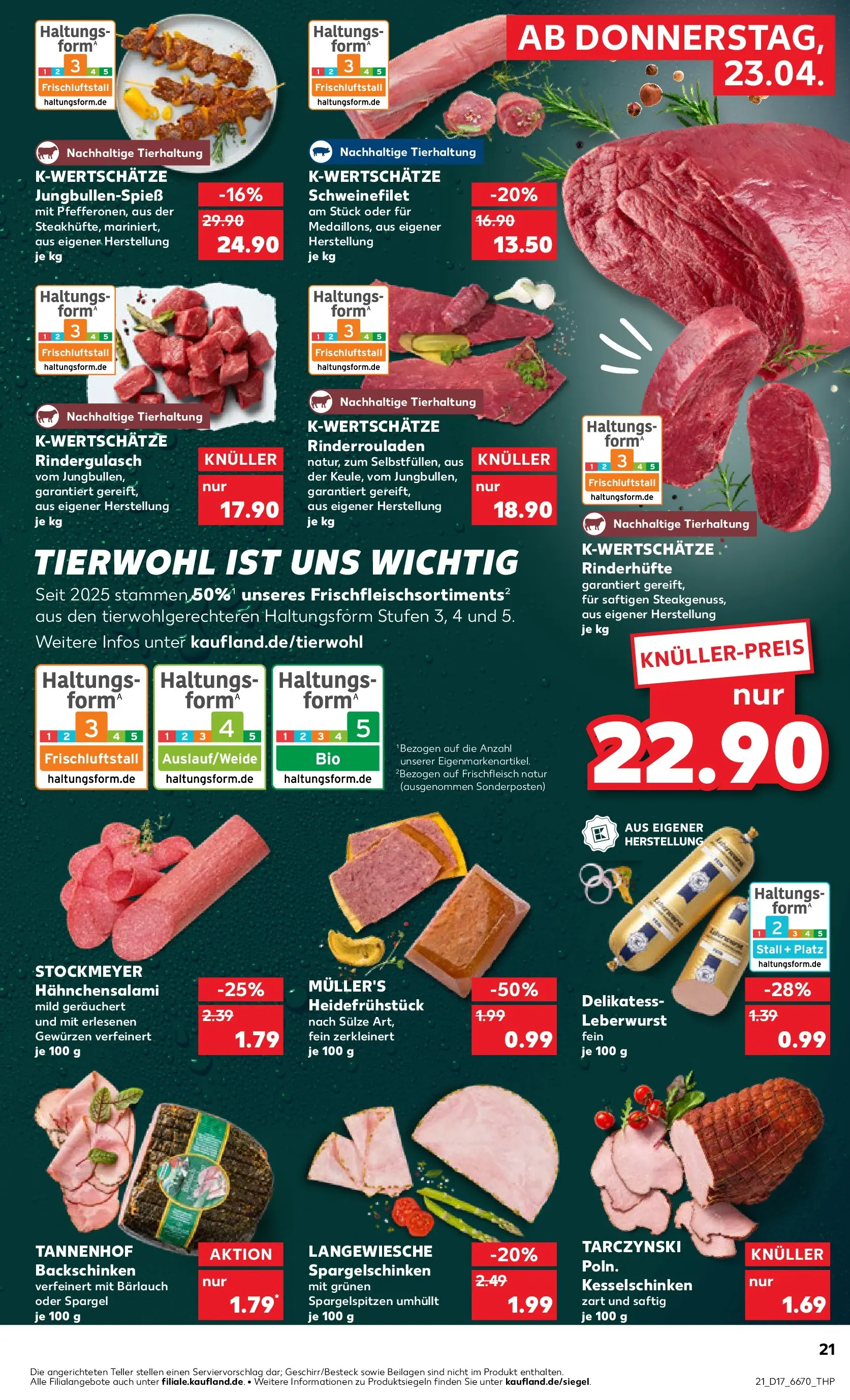 Prospekt Kaufland ab 20.04.2026 » Angebote Online zum Blättern | Seite: 33 | Produkte: Rinderrouladen, Rindergulasch, Spargel, Schweinefilet