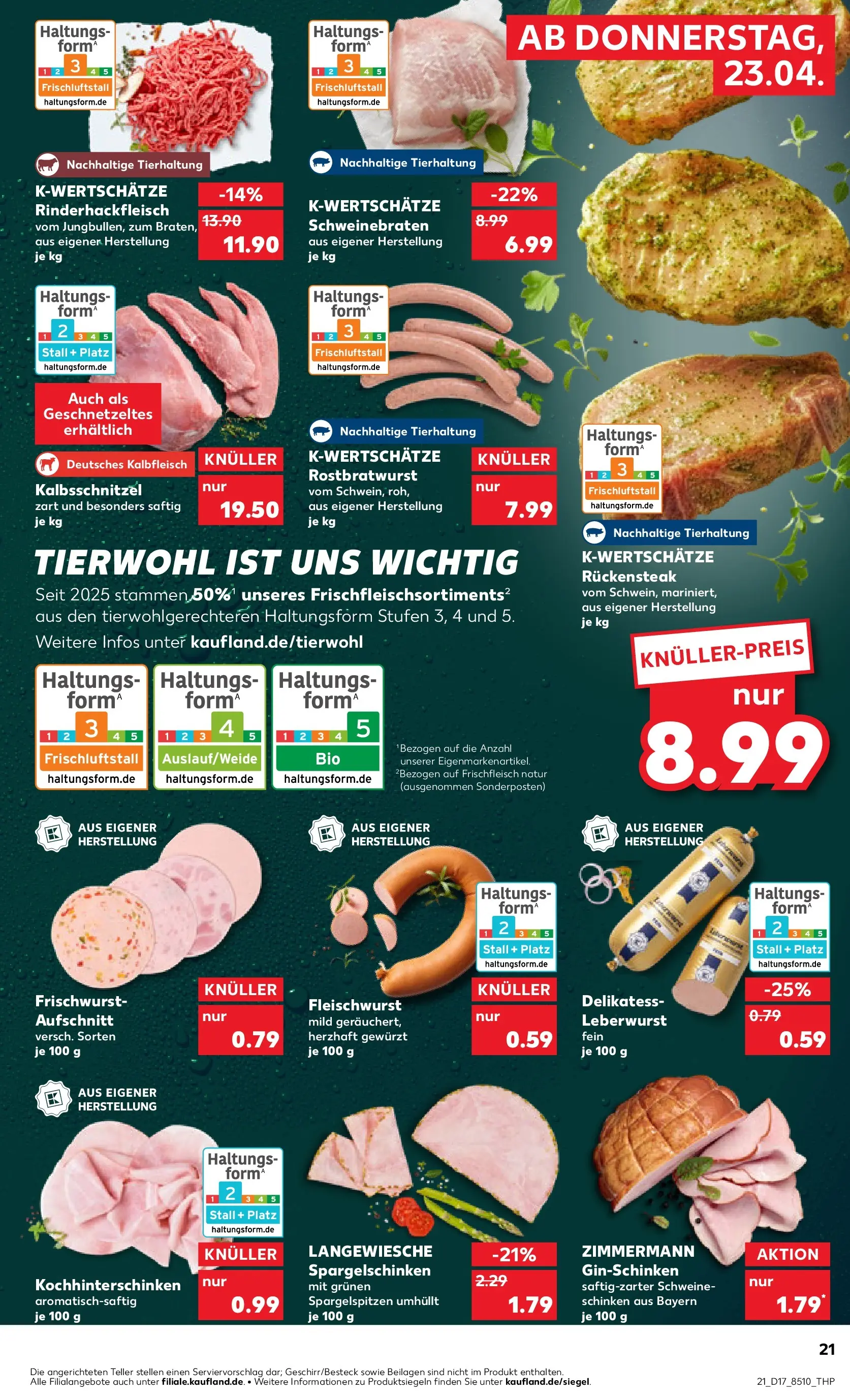 Prospekt Kaufland ab 20.04.2026 » Angebote Online zum Blättern | Seite: 33 | Produkte: Schinken, Steak, Gin