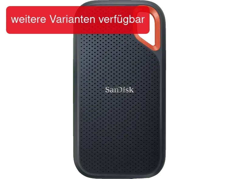 SANDISK Extreme Portable 1050 MB/s PC/Mac Festplatte, 1 TB SSD, extern, Grau/Orange