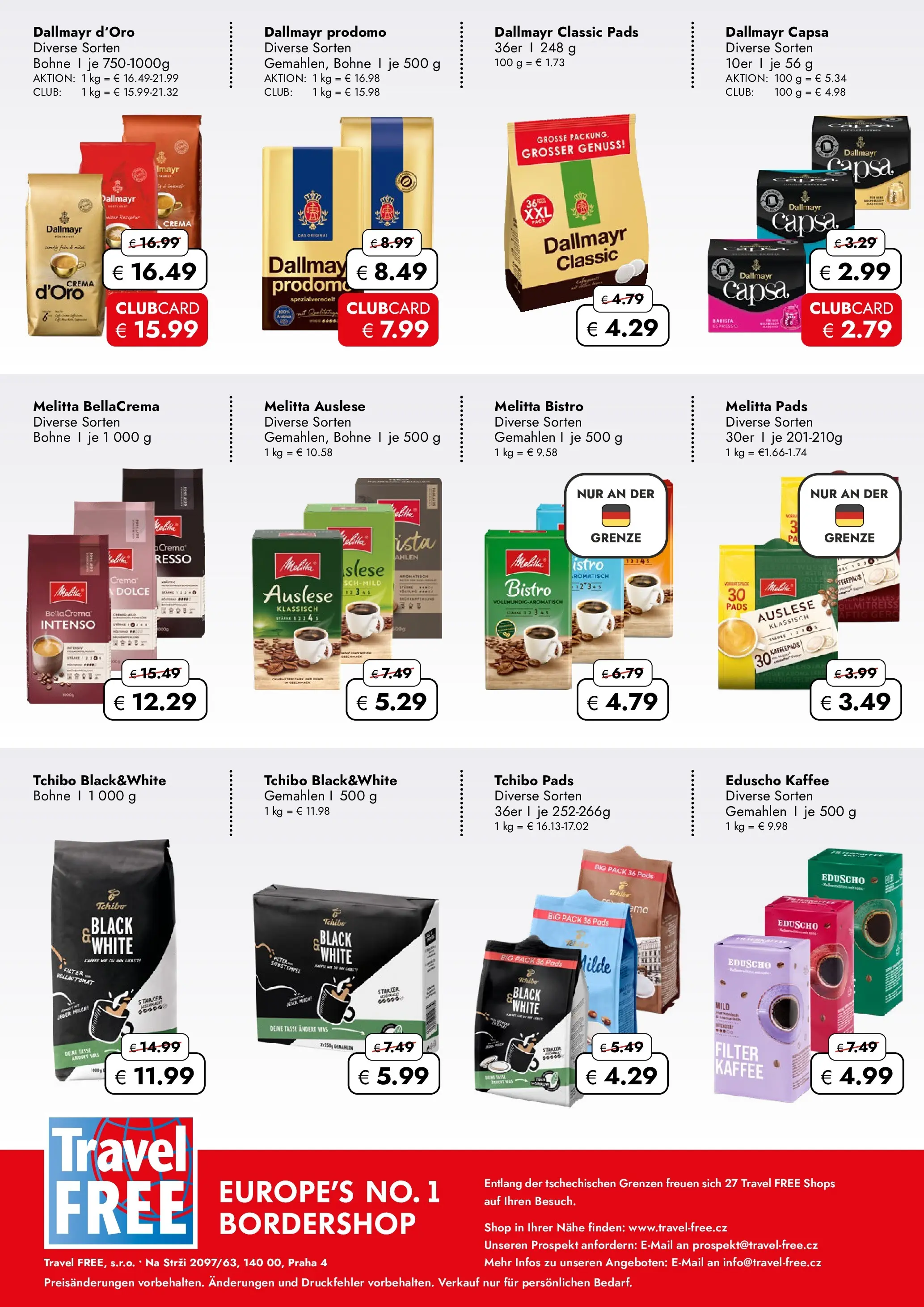 Travel Free - Travel Free: Aktionsangebote (ab 16.04.2026) zum Blättern | Seite: 10 | Produkte: Kaffeepads, Kaffee, Dallmayr prodomo, Dallmayr capsa