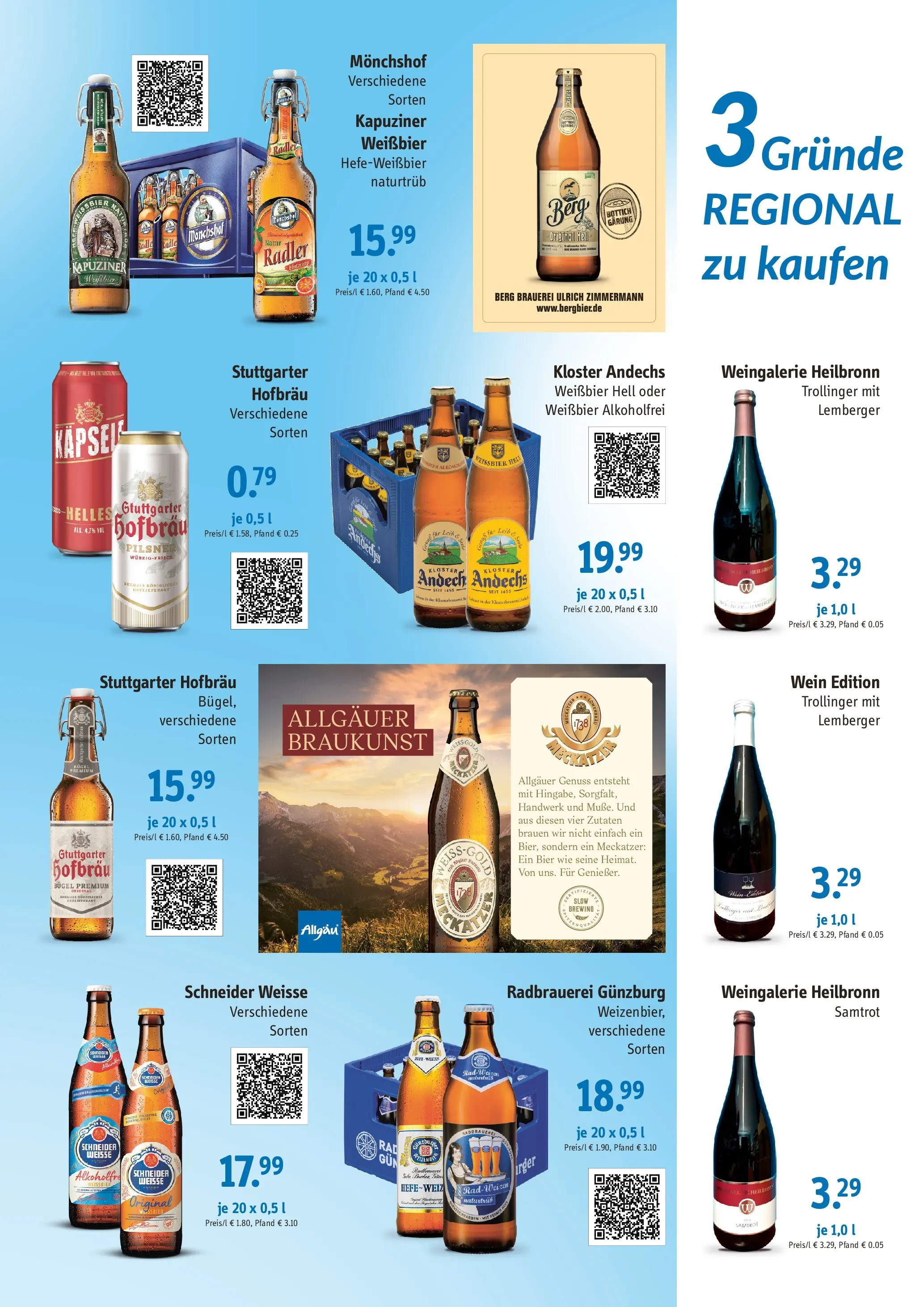 Angebote - Getränke Kusche: Angebote (ab 26.04.2026) zum Blättern | Seite: 3 | Produkte: Monchshof, Bier, Weißbier, Wein
