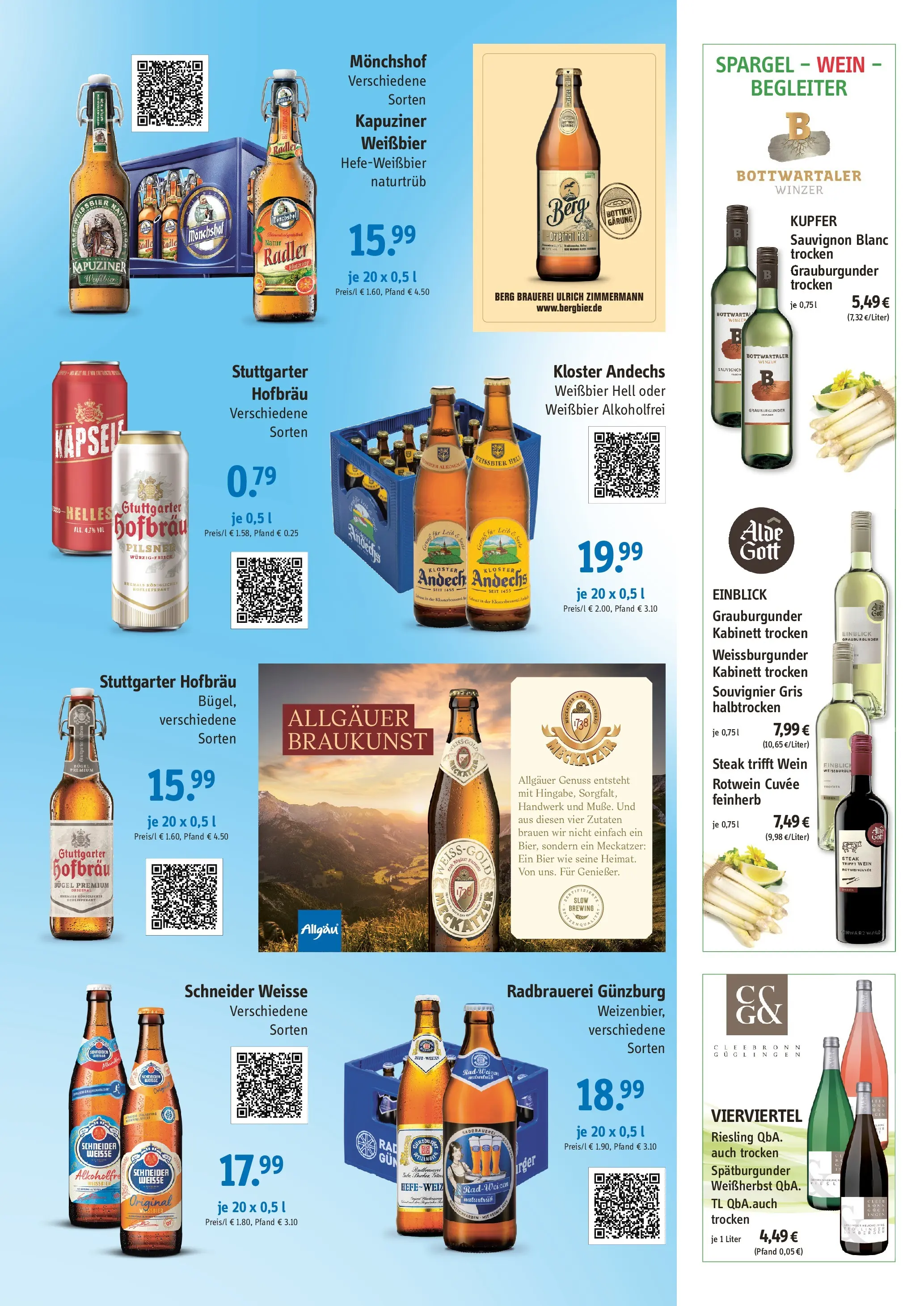 Angebote - Getränke Apfelbach: Angebote (ab 26.04.2026) zum Blättern | Seite: 3 | Produkte: Weißbier, Spargel, Wein, Steak