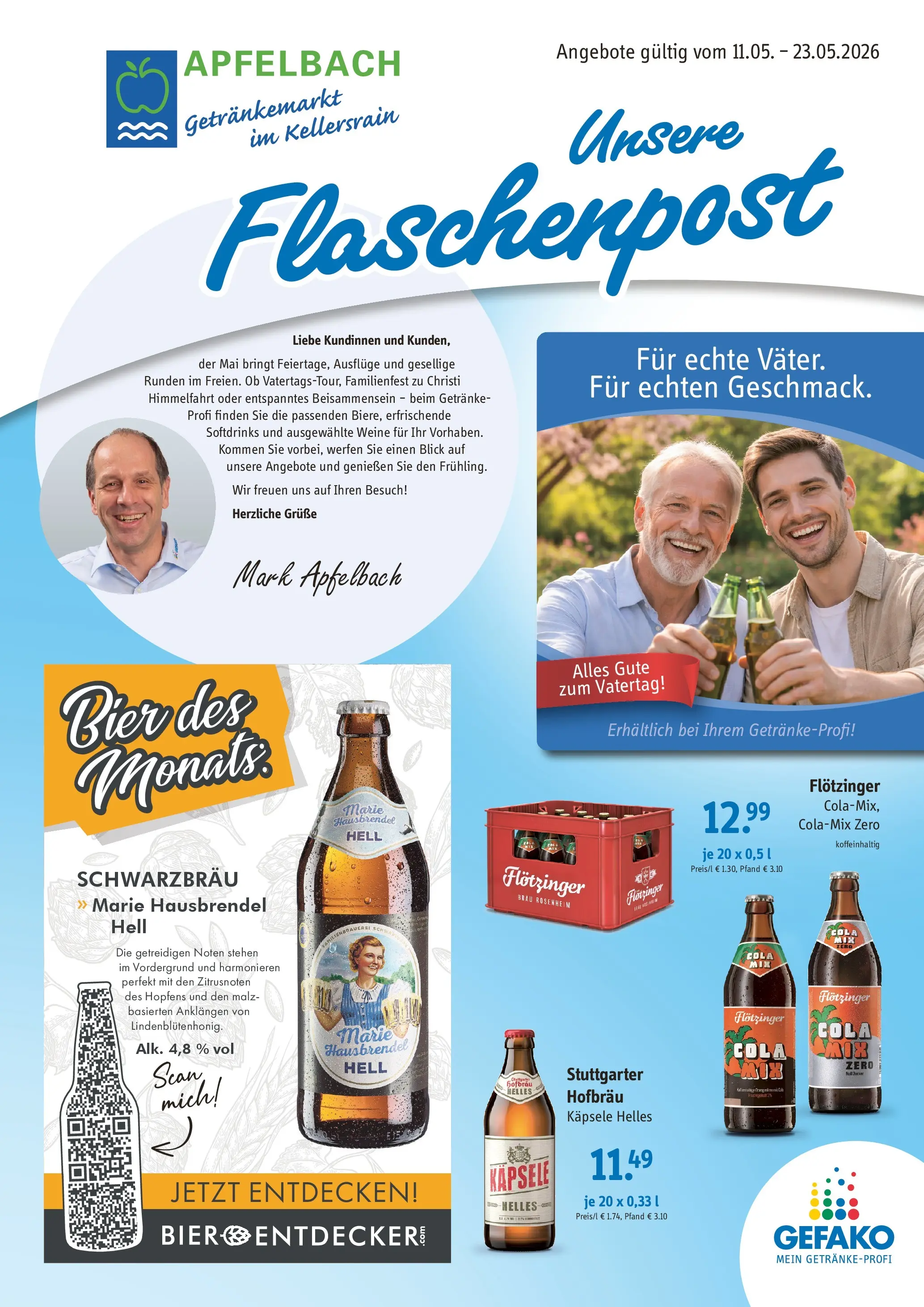 Angebote - Getränke Apfelbach: Angebote (ab 10.05.2026) zum Blättern | Seite: 1 | Produkte: Cola, Bier