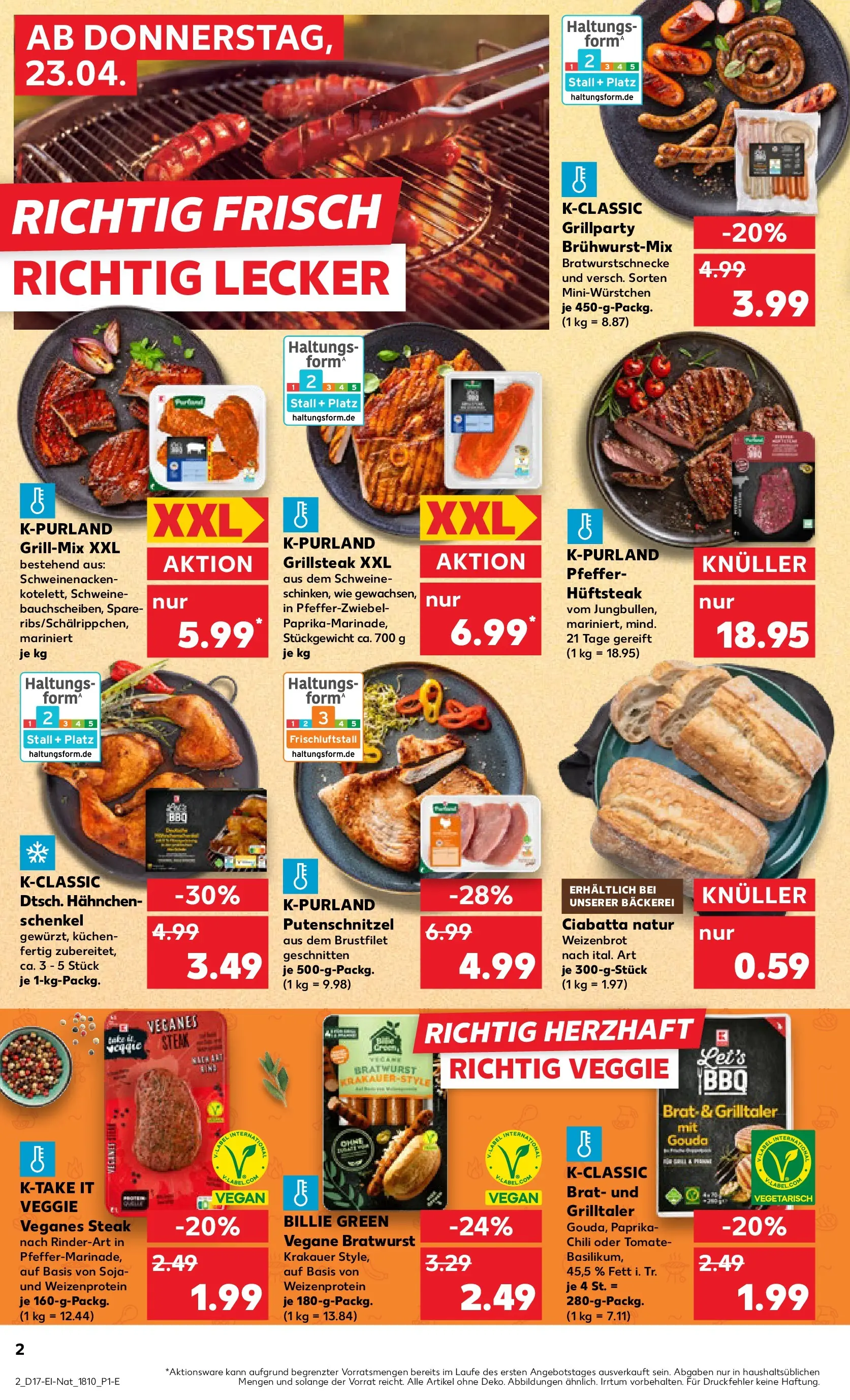 Prospekt Kaufland ab 22.04.2026 » Angebote Online zum Blättern | Seite: 2 | Produkte: Bratwurst, Paprika, Pfeffer, Steak