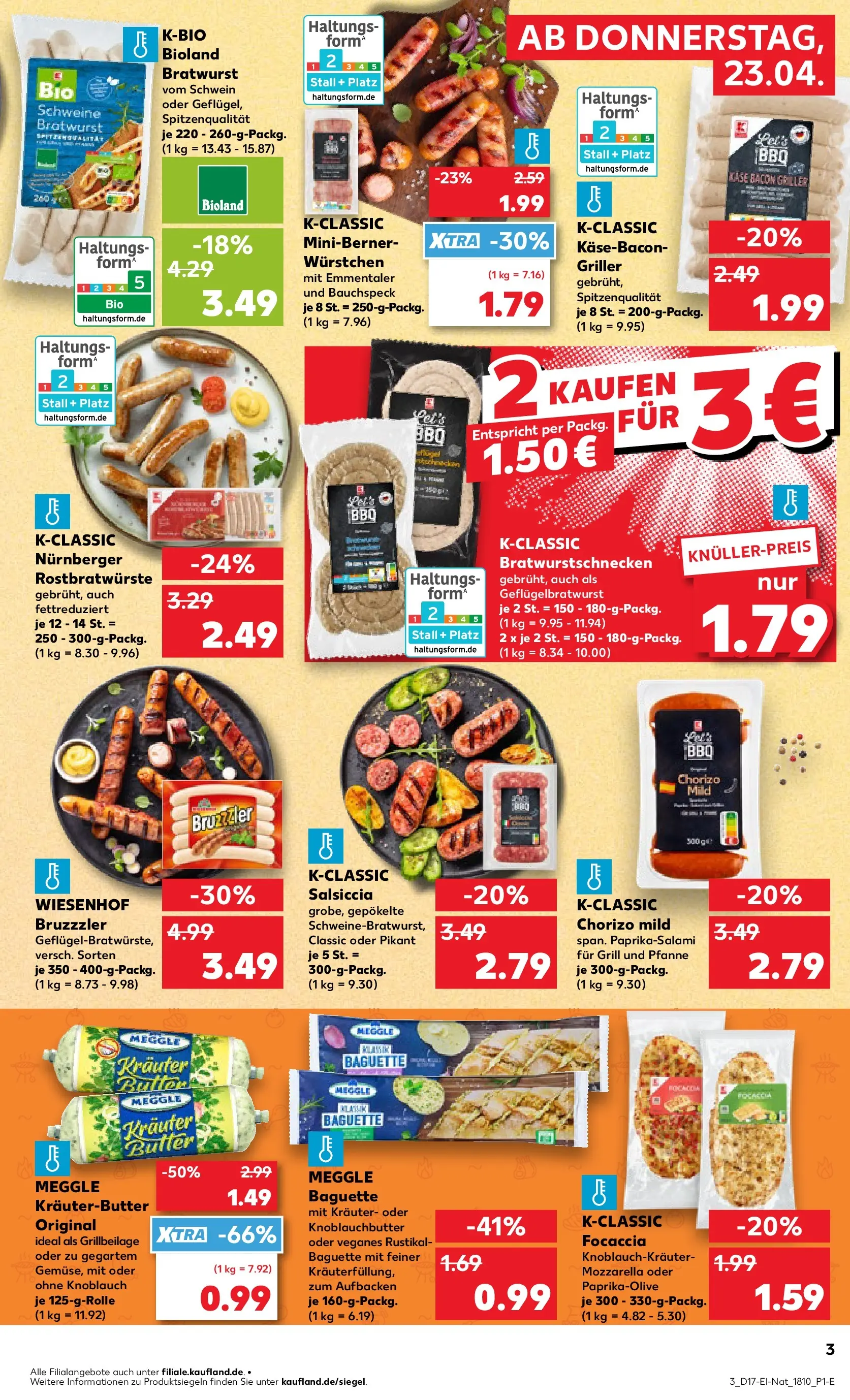 Prospekt Kaufland ab 22.04.2026 » Angebote Online zum Blättern | Seite: 3 | Produkte: Grill, Mozzarella, Kräuterbutter, Griller