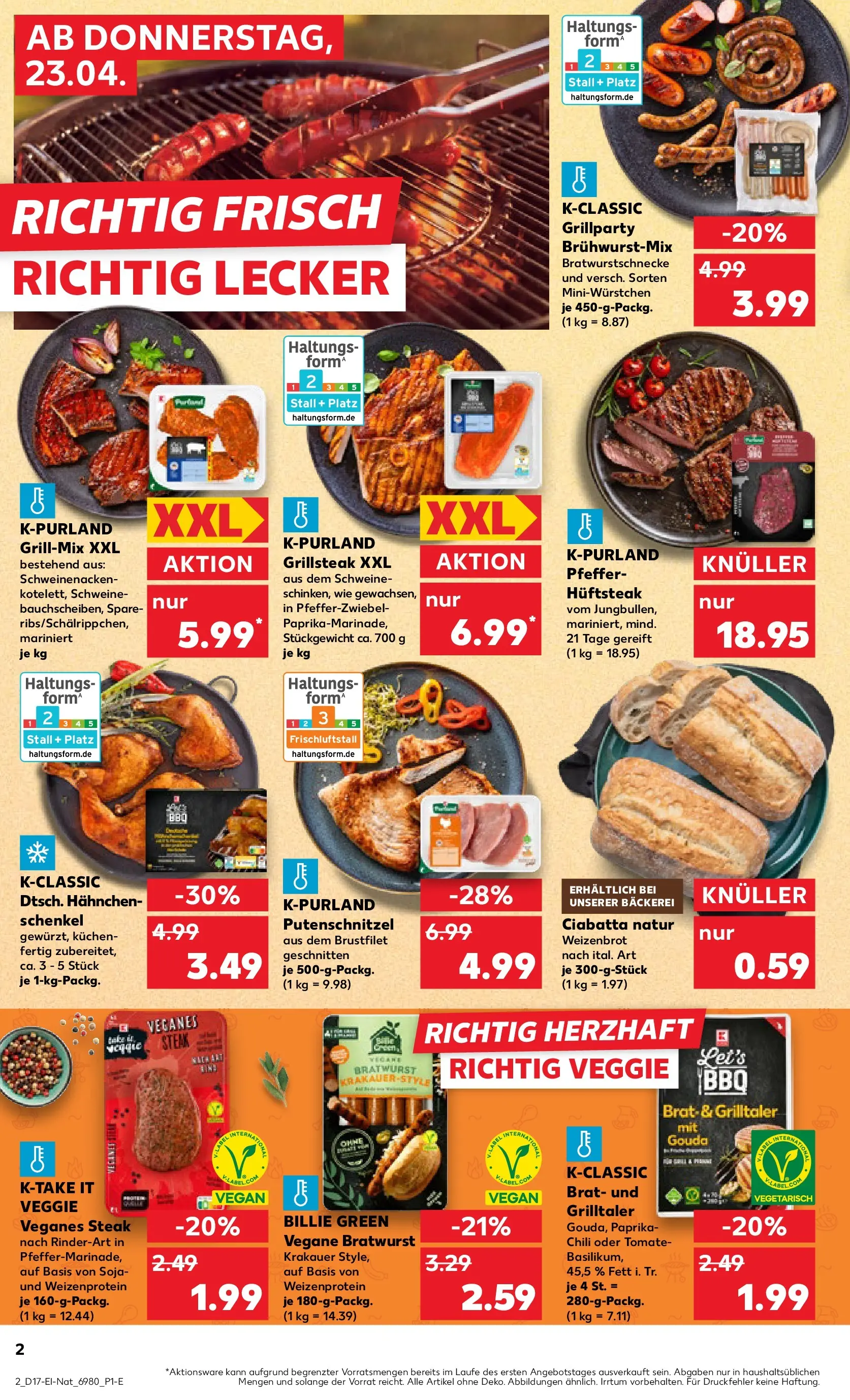 Prospekt Kaufland ab 22.04.2026 » Angebote Online zum Blättern | Seite: 2 | Produkte: Paprika, Putenschnitzel, Steak, Kuchen