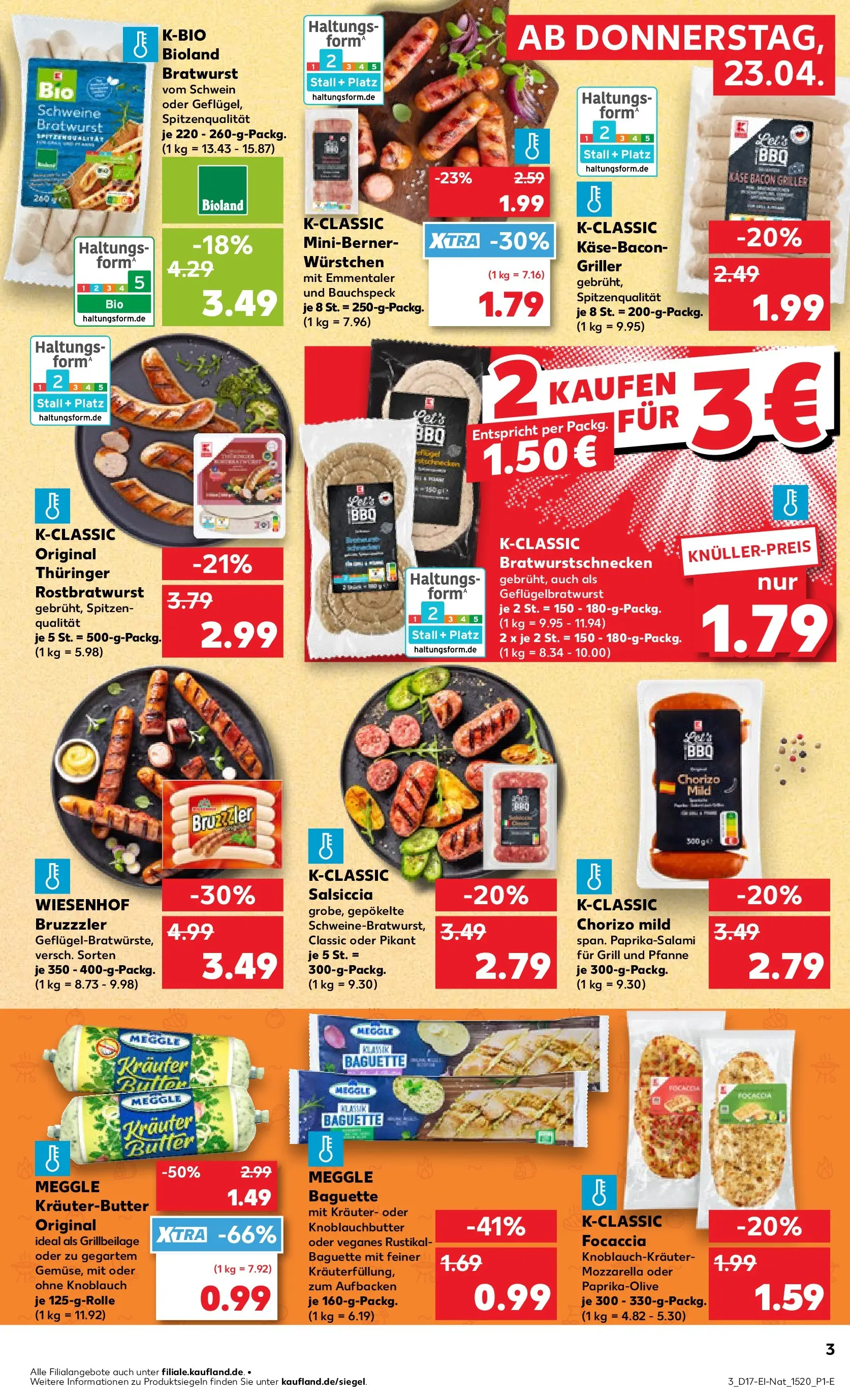 Prospekt Kaufland ab 22.04.2026 » Angebote Online zum Blättern | Seite: 3 | Produkte: Grill, Käse, Kräuterbutter, Knoblauch