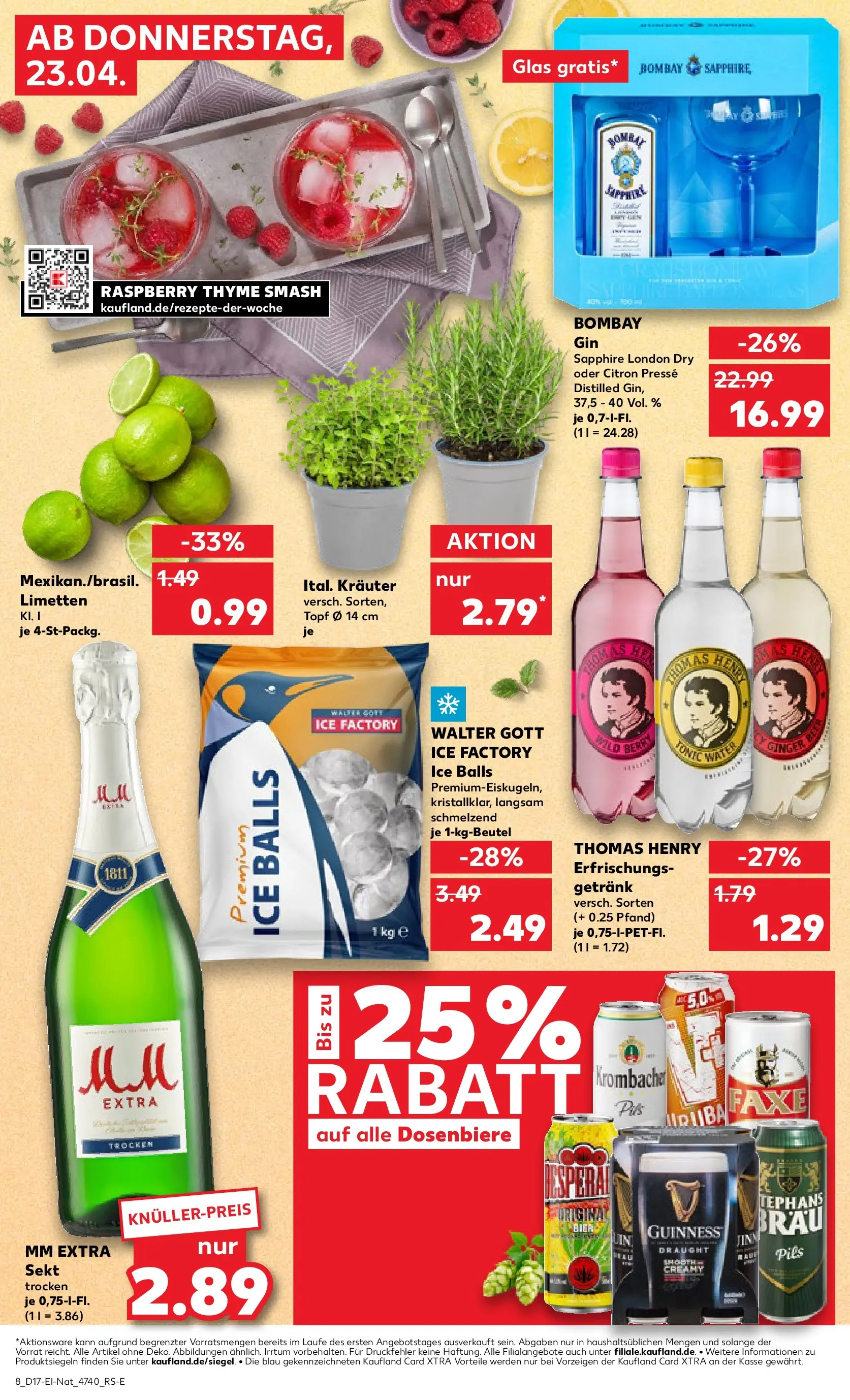 Prospekt Kaufland ab 22.04.2026 » Angebote Online zum Blättern | Seite: 8 | Produkte: Bier, Pils, Krombacher, Gin