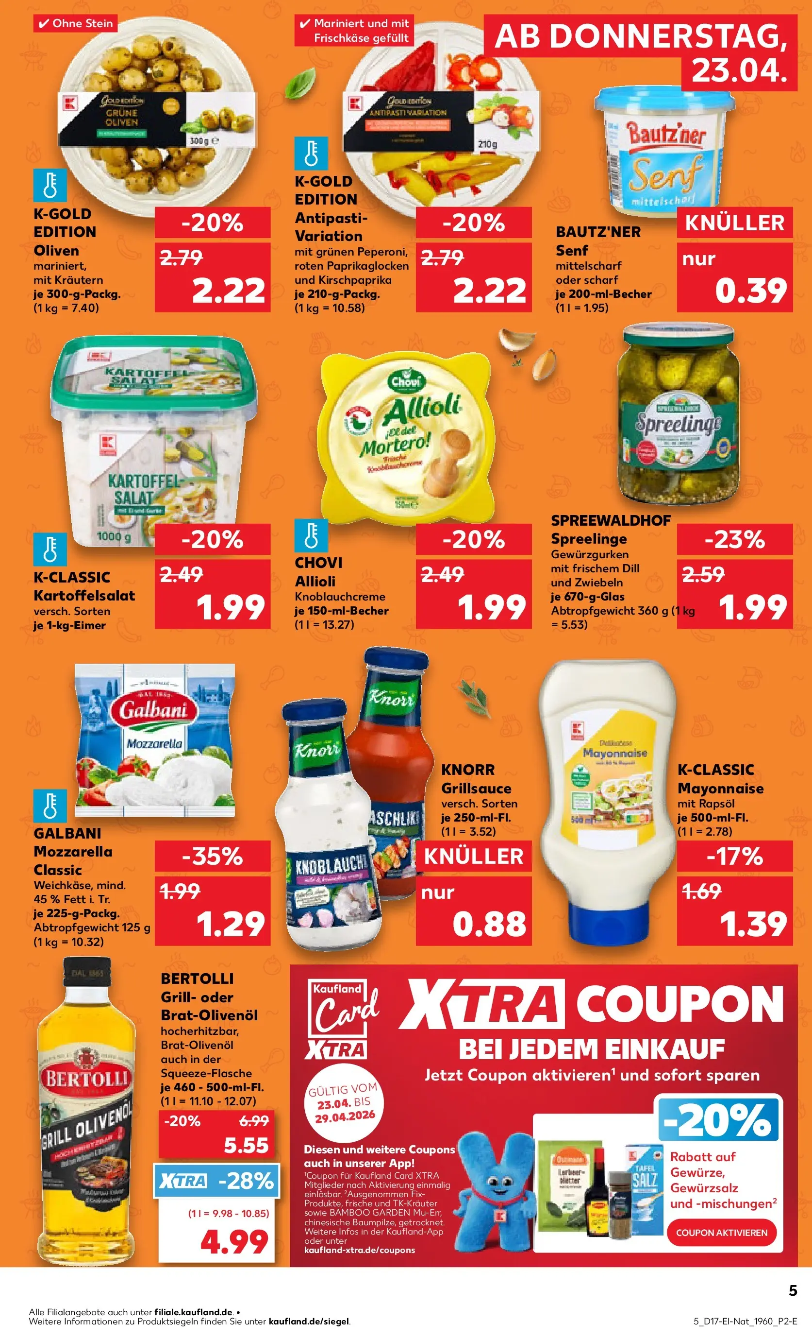 Prospekt Kaufland ab 22.04.2026 » Angebote Online zum Blättern | Seite: 5 | Produkte: Rapsöl, Knorr, Zwiebeln, Salat