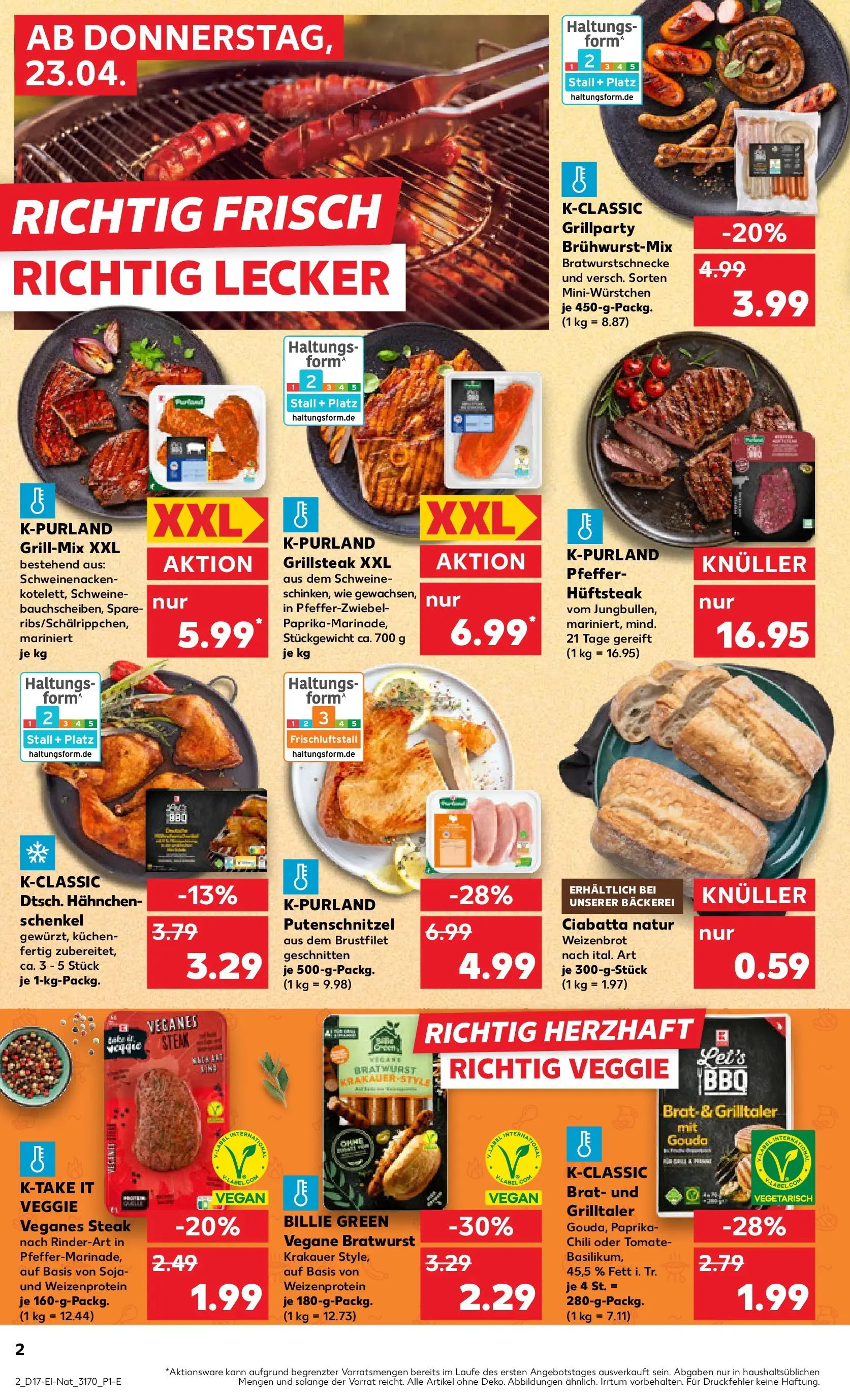 Prospekt Kaufland ab 22.04.2026 » Angebote Online zum Blättern | Seite: 2 | Produkte: Bratwurst, Putenschnitzel, Pfeffer, Steak