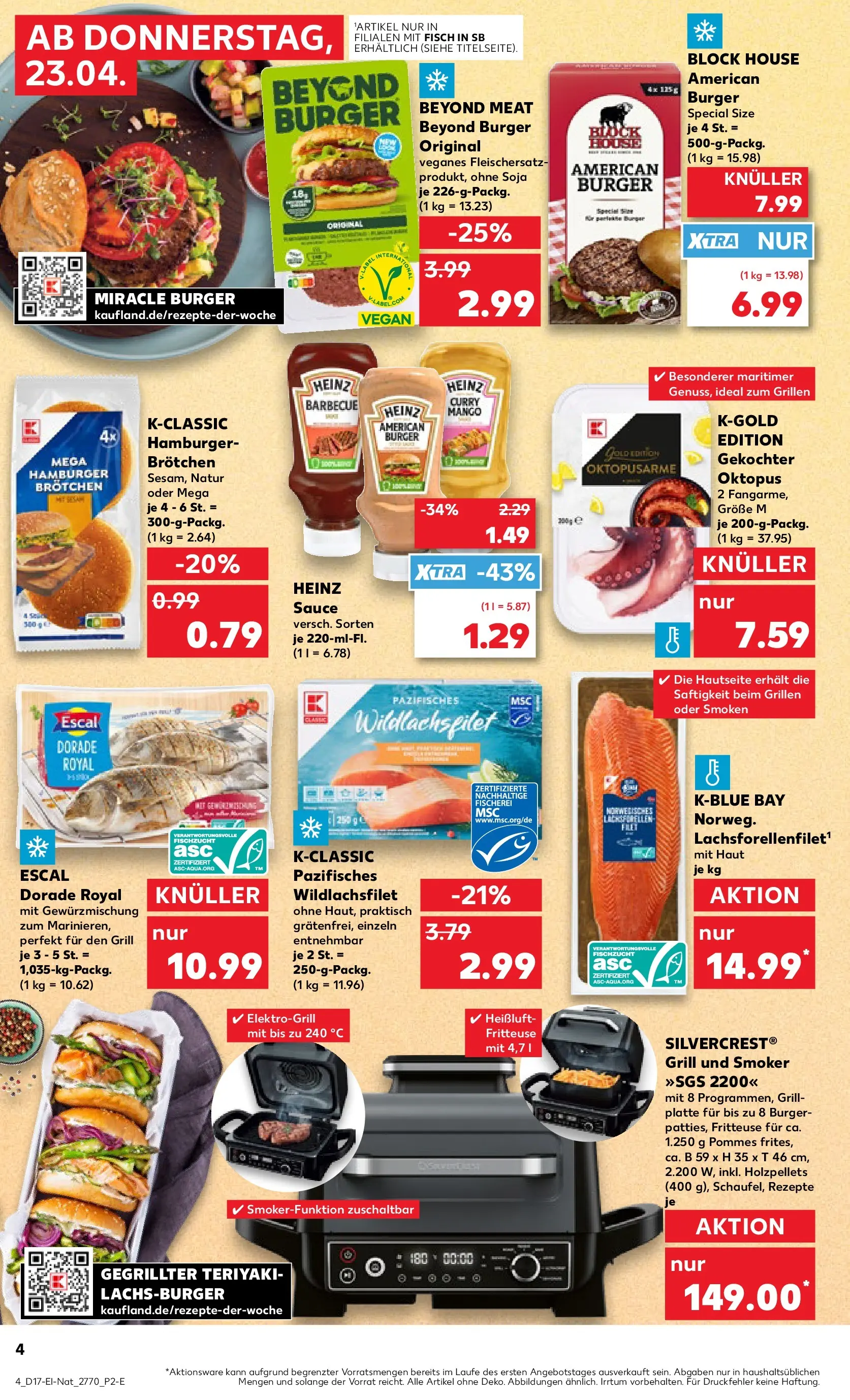 Prospekt Kaufland ab 23.04.2026 » Angebote Online zum Blättern | Seite: 4 | Produkte: Grill, Pommes, Fisch, Fritteuse
