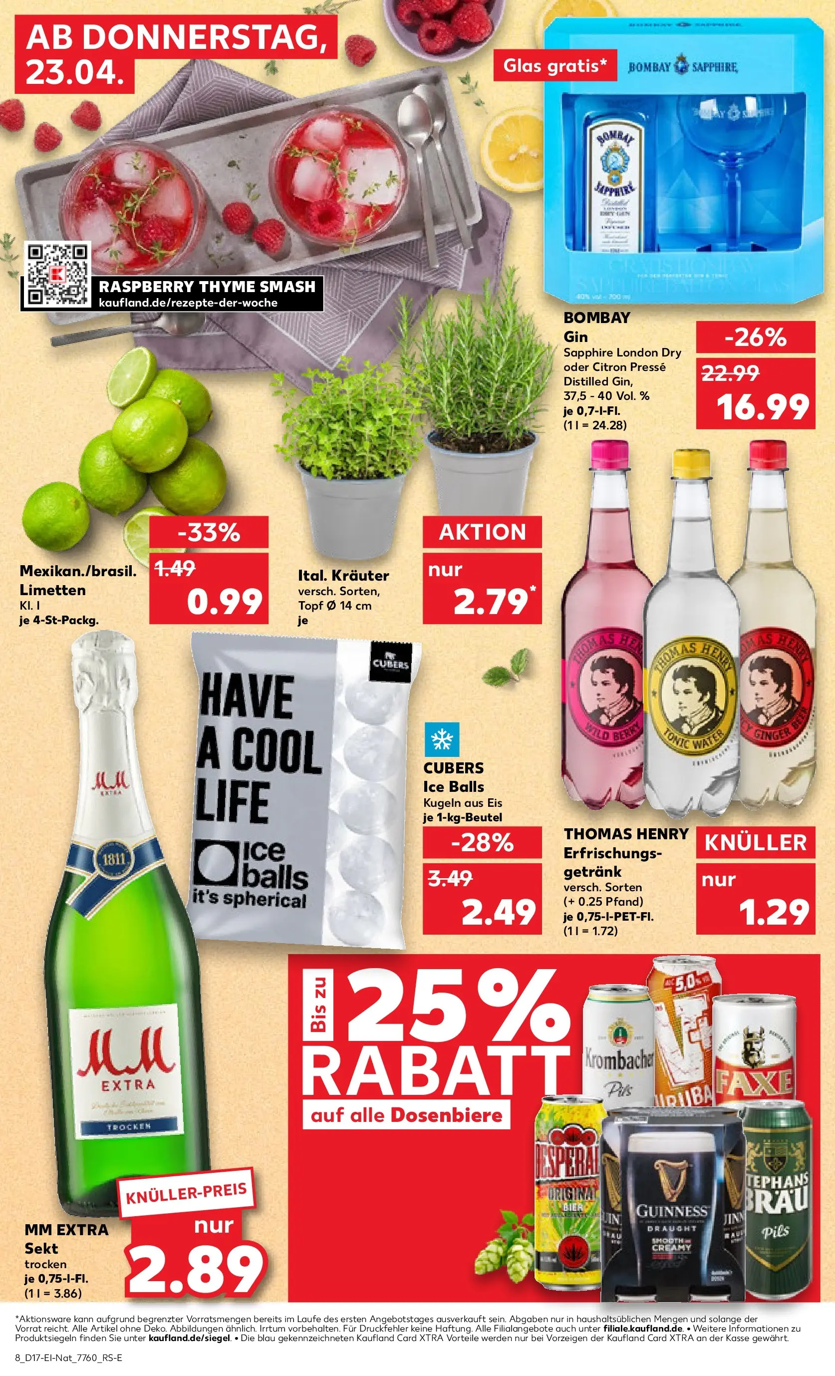 Prospekt Kaufland ab 23.04.2026 » Angebote Online zum Blättern | Seite: 8 | Produkte: Sekt, Pils, Krombacher, Gin