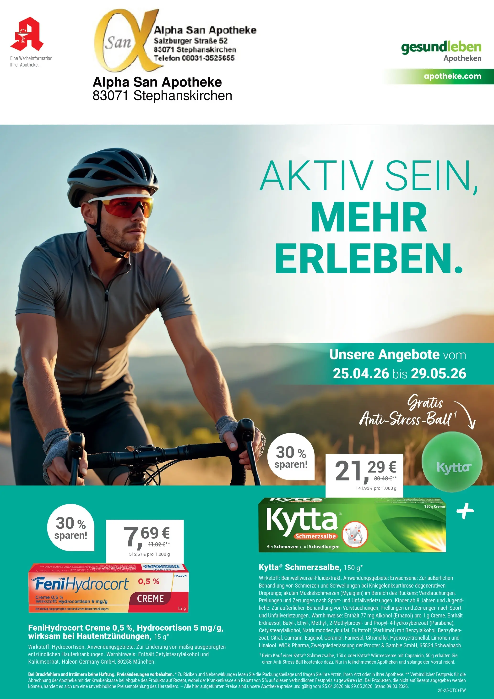 Angebote - Ihre Apotheke vor Ort: Jetzt alle Angebote auch online entdecken! (ab 24.04.2026) zum Blättern | Seite: 1 | Produkte: Creme, Telefon