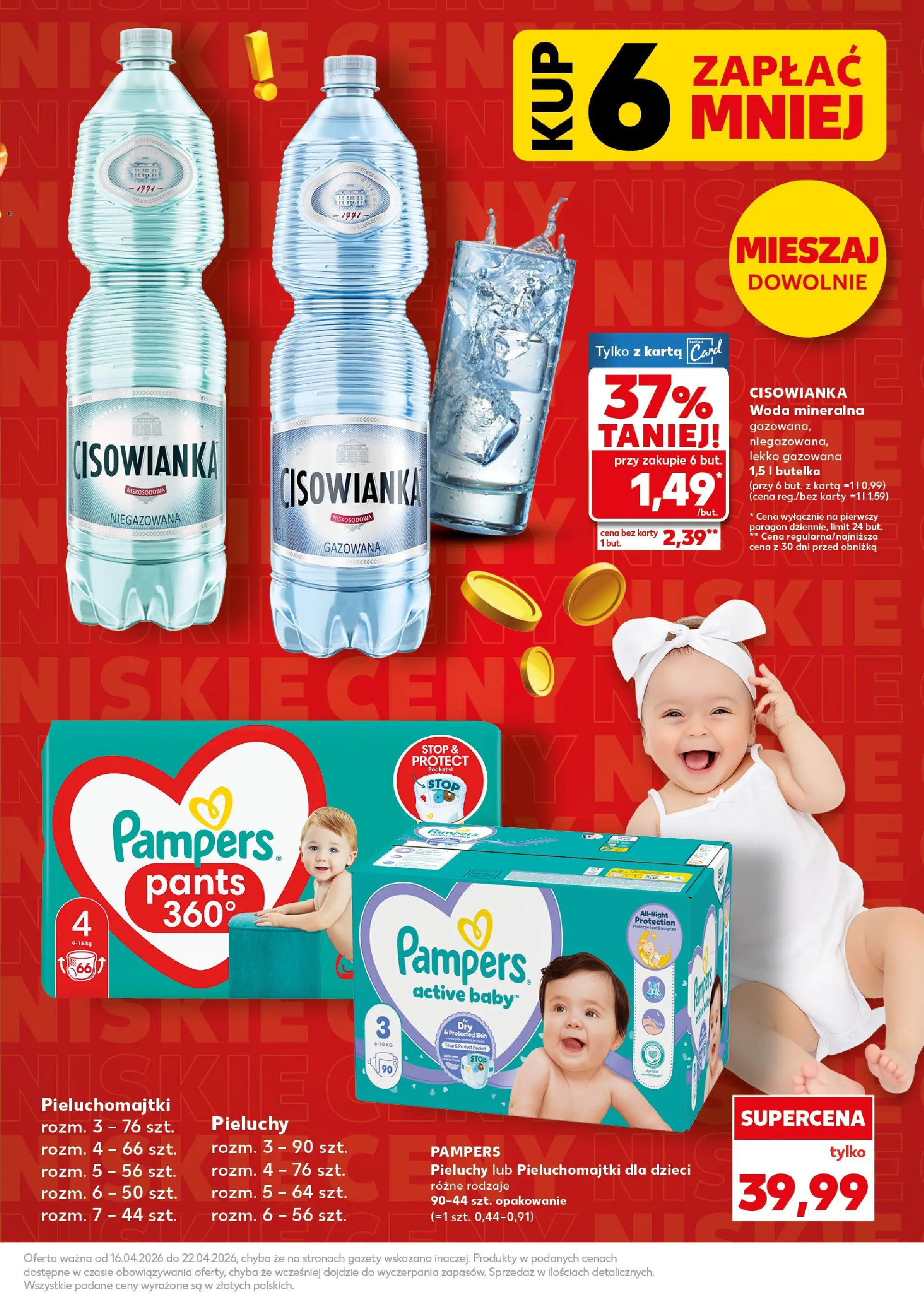 Kaufland gazetka - Super Sobota od 18.04.2026 - od jutra PDF | Strona: 7 | Produkty: Karta, Pampers, Pieluchomajtki, Woda