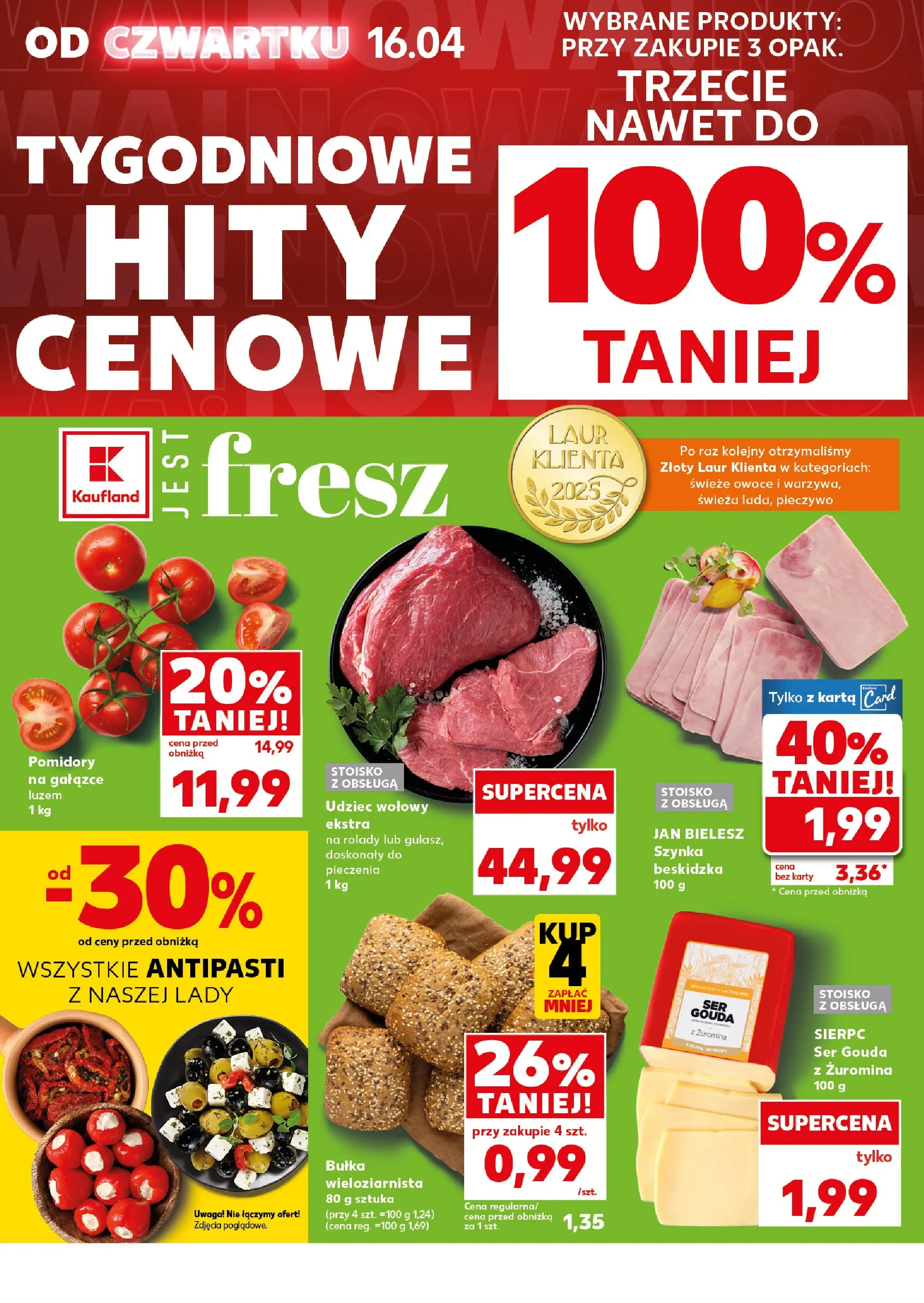 Kaufland gazetka - Mocny start od 20.04.2026 - od jutra PDF | Strona: 8 | Produkty: Karta, Szynka, Bułka, Owoce