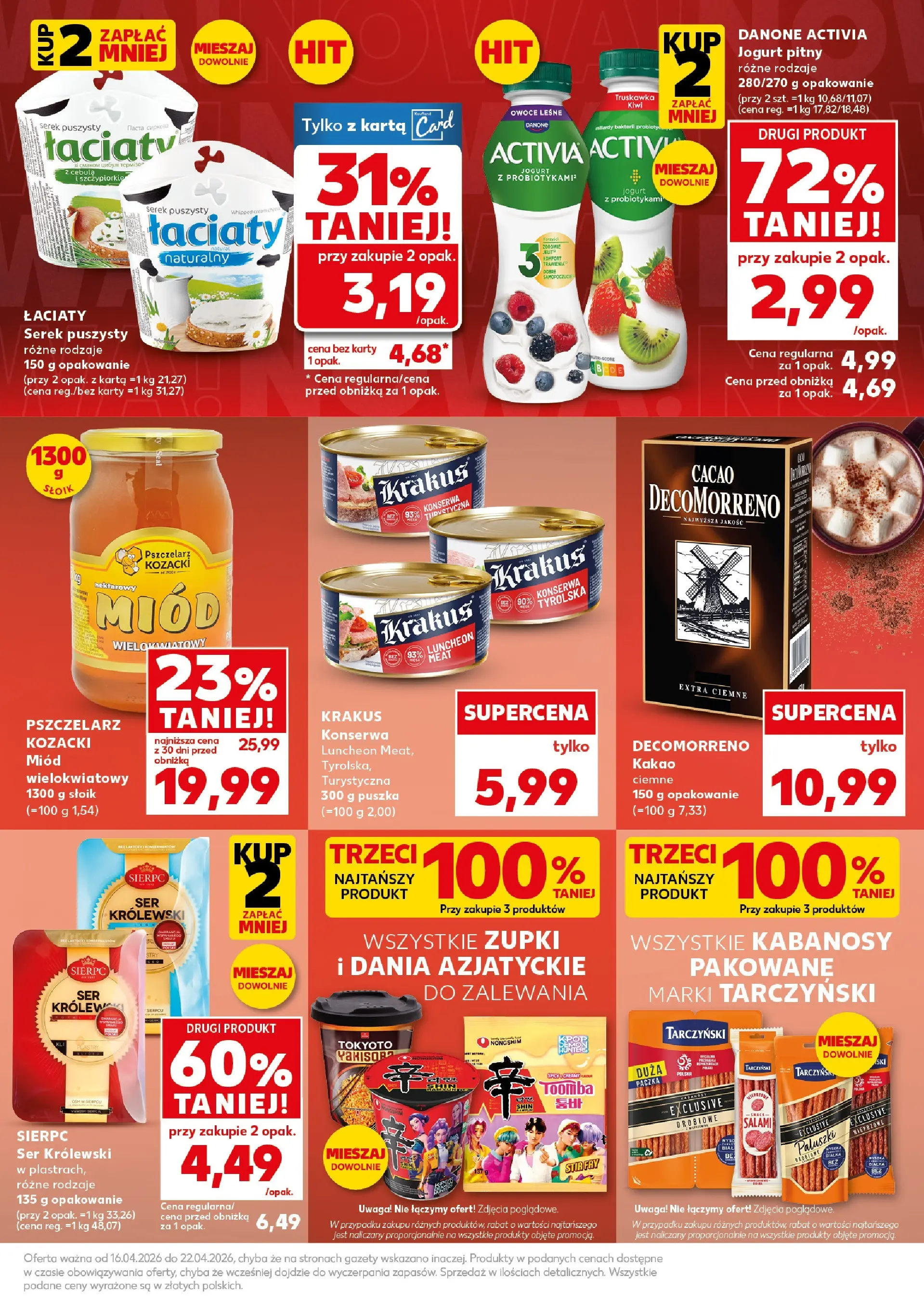 Kaufland gazetka - Mocny start od 20.04.2026 - od jutra PDF | Strona: 9 | Produkty: Karta, Serek, Kabanosy, Jogurt