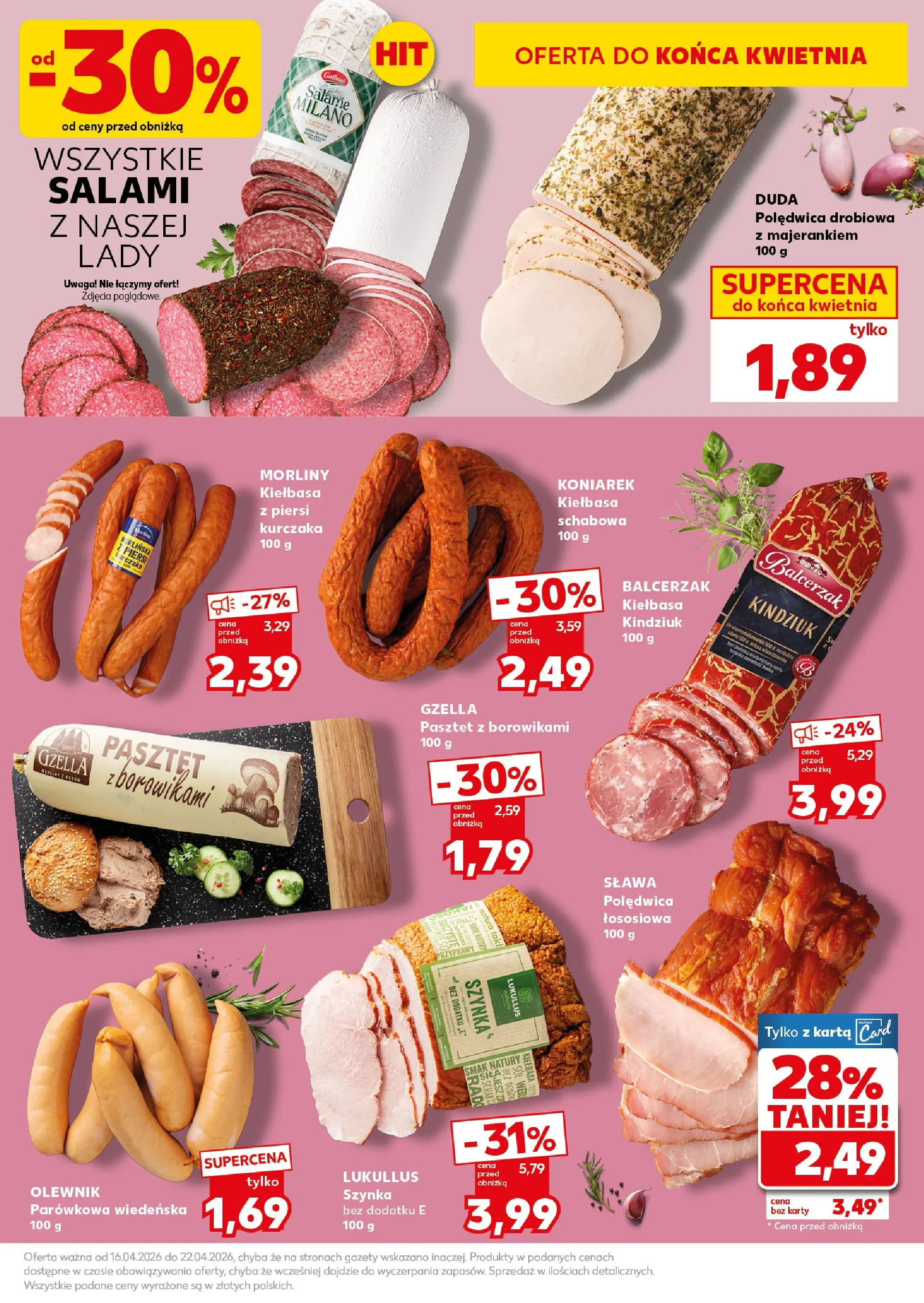 Kaufland gazetka - Super Sobota od 18.04.2026 - od jutra PDF | Strona: 19 | Produkty: Kiełbasa, Karta, Piersi, Sól