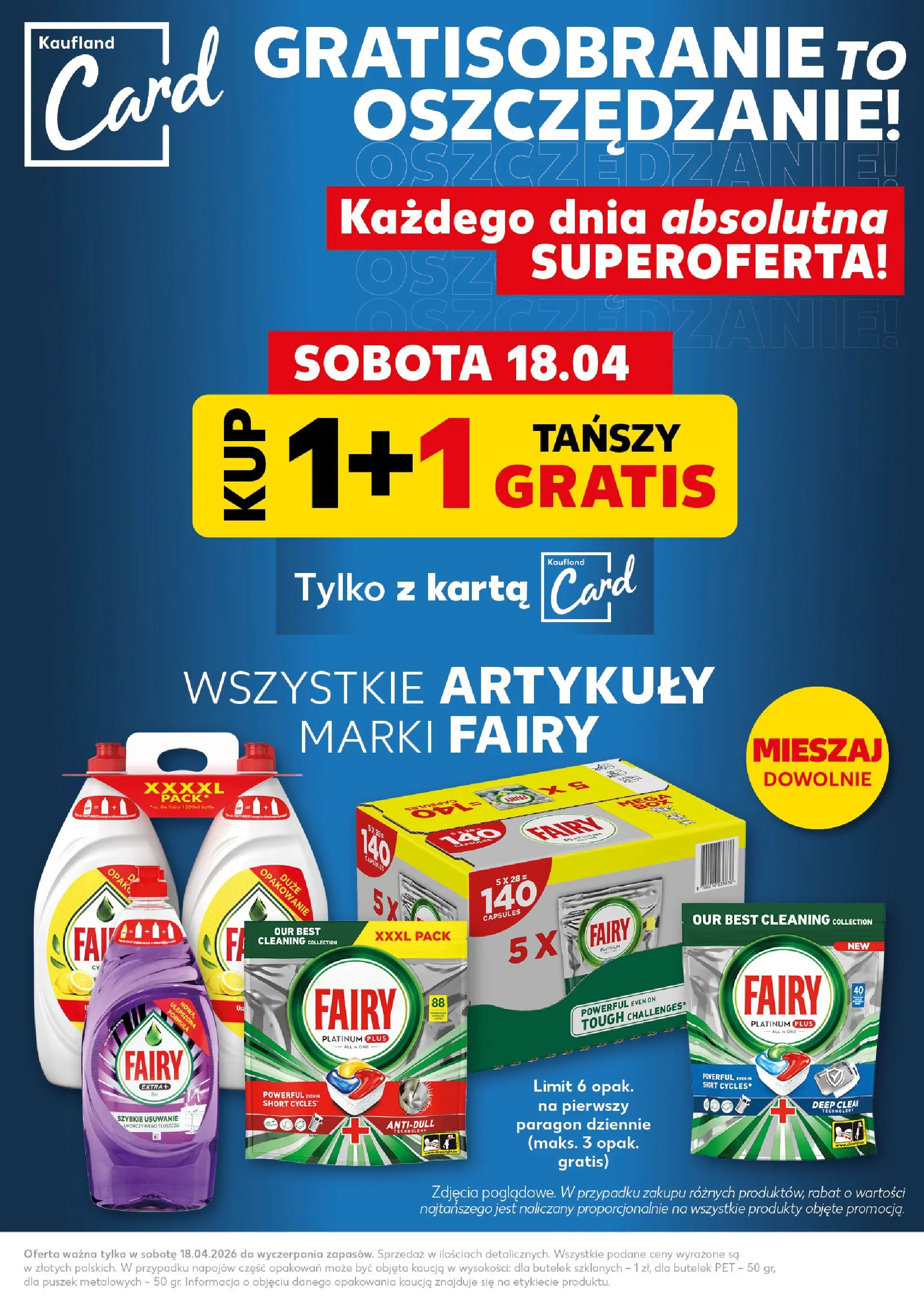 Kaufland gazetka - Super Sobota od 18.04.2026 - od jutra PDF | Strona: 5 | Produkty: Karta, Fairy