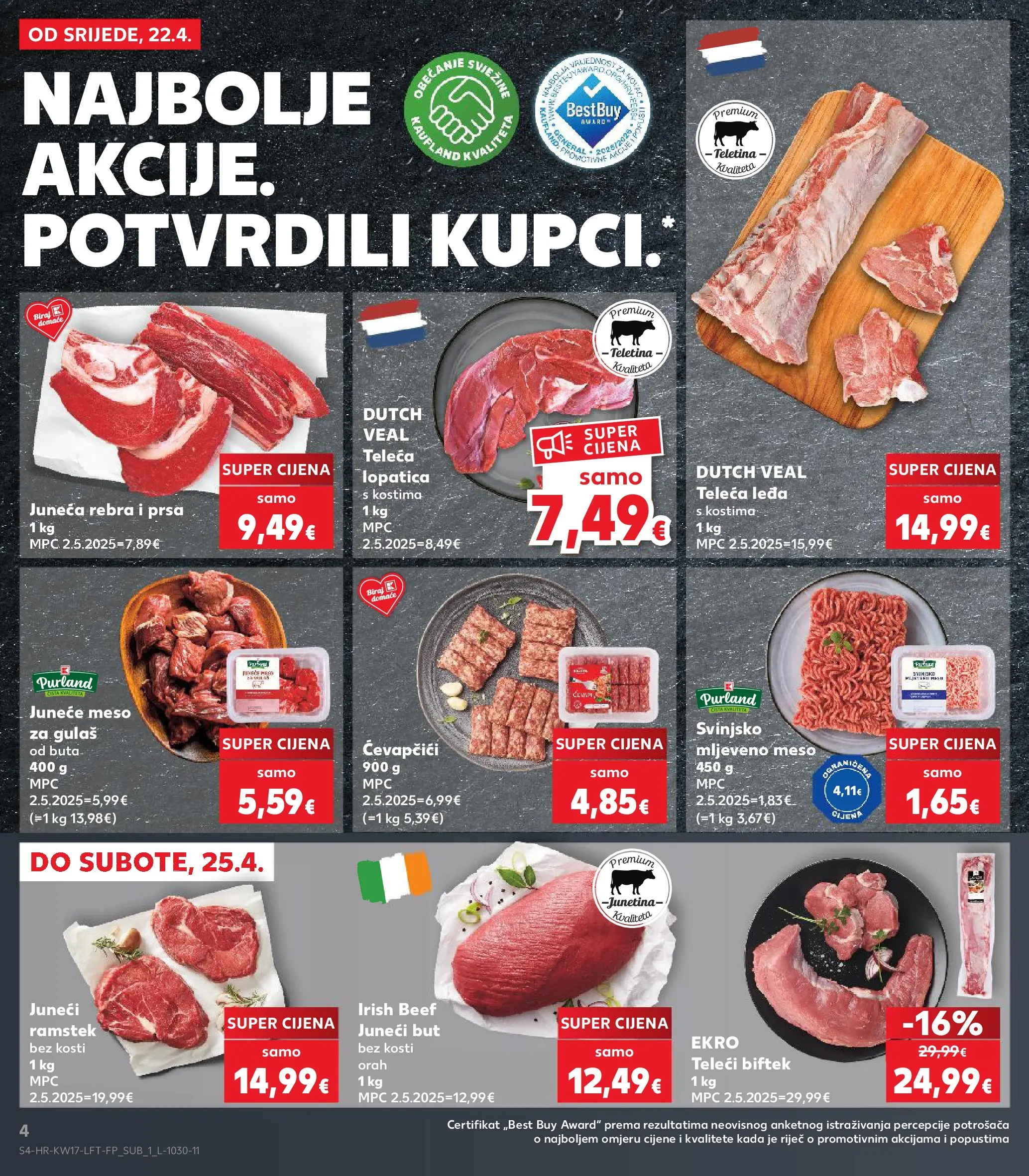 Kaufland - Kaufland katalog do 28.04.2026 novi od 21.04.2026 na listanje > letak digitalni | Stranica: 4 | Proizvodi: Juneći but, Meso, Junetina, Orah