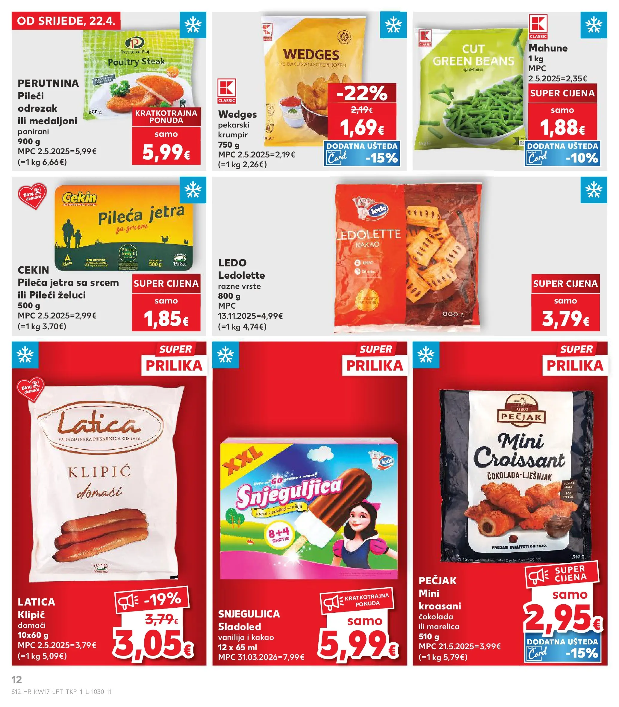 Kaufland - Kaufland katalog do 28.04.2026 novi od 21.04.2026 na listanje > letak digitalni | Stranica: 12 | Proizvodi: Čokolada, Sladoled, Krumpir, Kakao